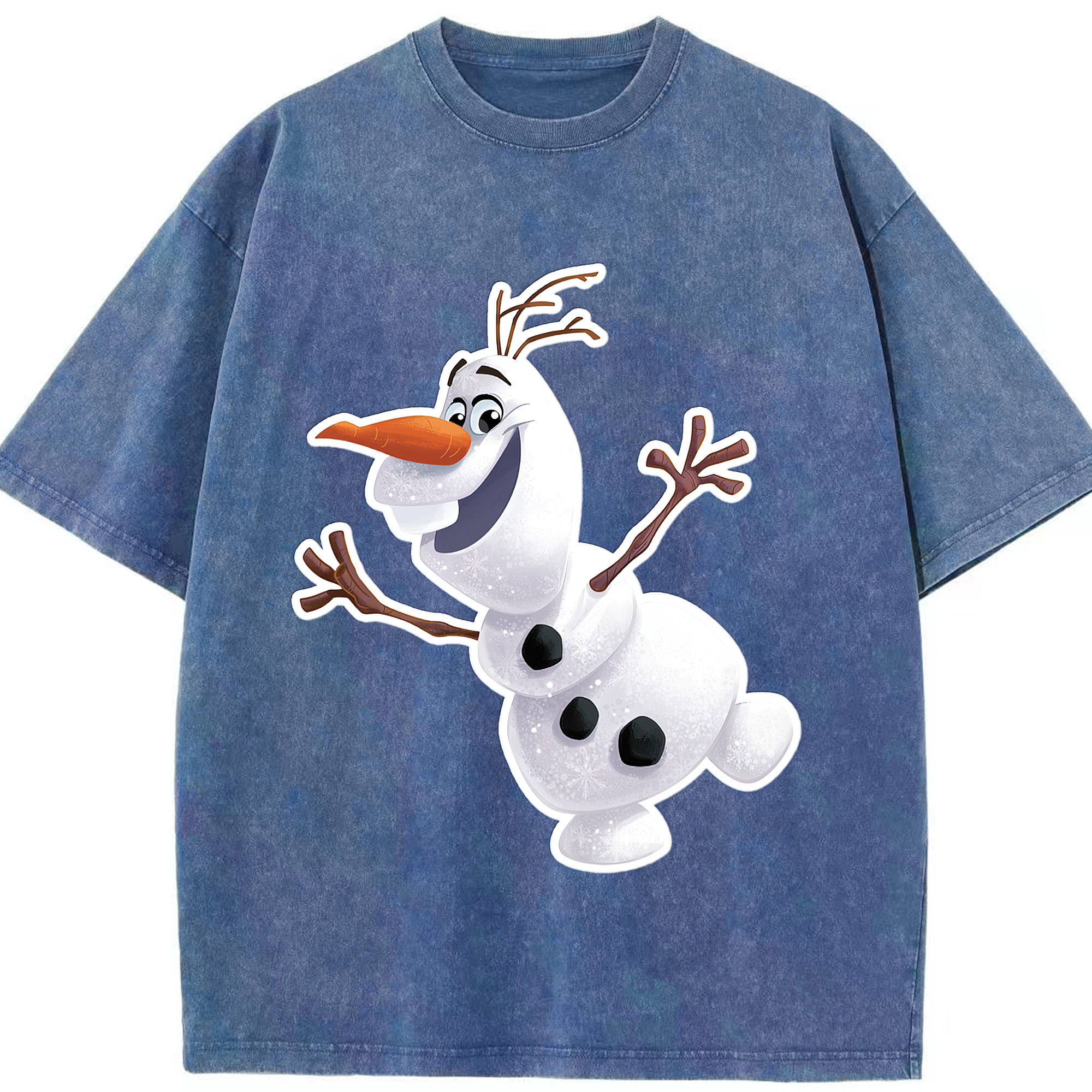 （画像用） アナと雪の女王 アンナ エルサ Frozen Anna Elsa 綿100% ヴィンテージ風 半袖Tシャツ（フロントプリント）