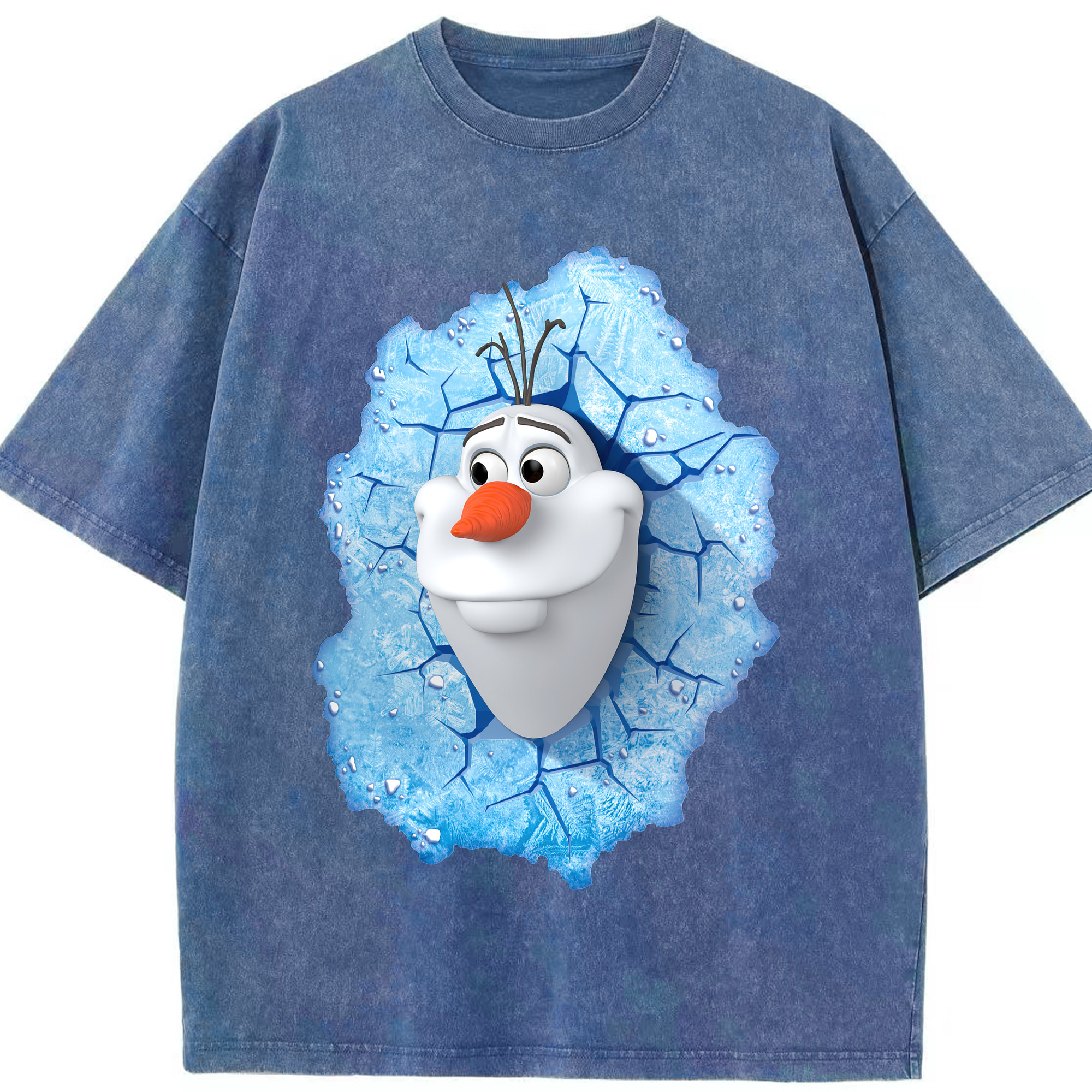 （画像用） アナと雪の女王 アンナ エルサ Frozen Anna Elsa 綿100% ヴィンテージ風 半袖Tシャツ（フロントプリント）