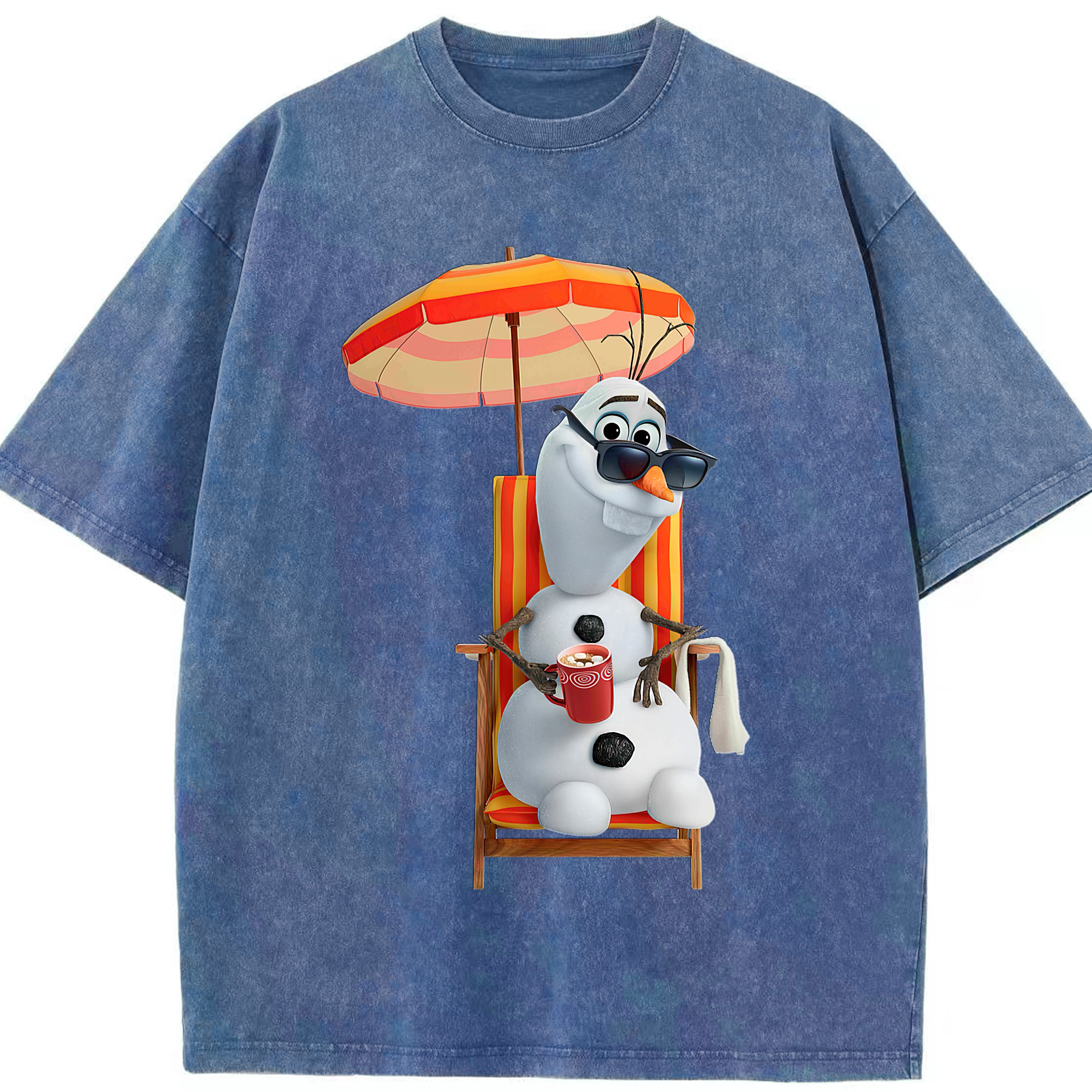 （画像用） アナと雪の女王 アンナ エルサ Frozen Anna Elsa 綿100% ヴィンテージ風 半袖Tシャツ（フロントプリント）