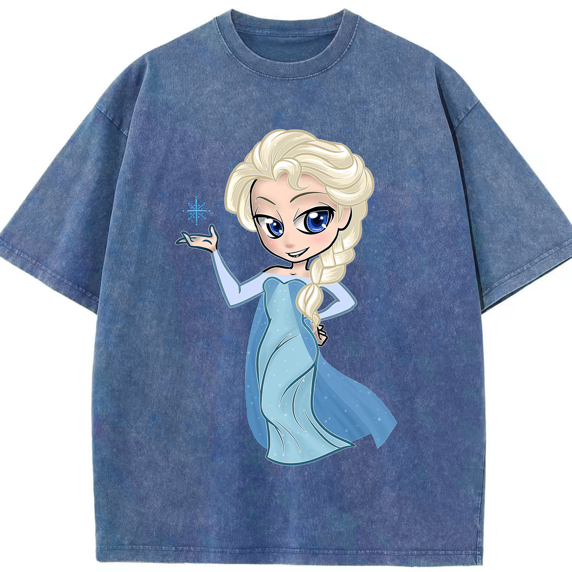 （画像用） アナと雪の女王 アンナ エルサ Frozen Anna Elsa 綿100% ヴィンテージ風 半袖Tシャツ（フロントプリント）