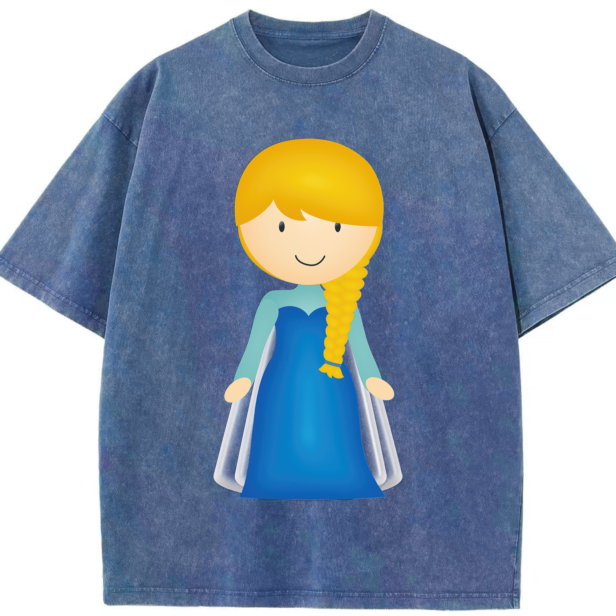 （画像用） アナと雪の女王 アンナ エルサ Frozen Anna Elsa 綿100% ヴィンテージ風 半袖Tシャツ（フロントプリント）