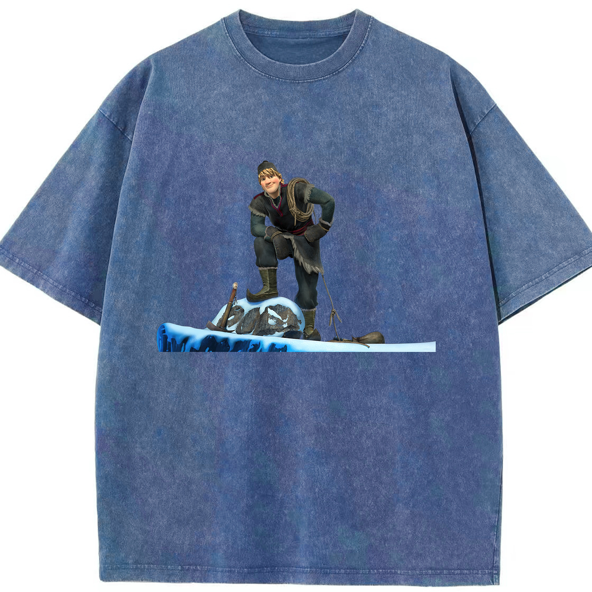 （画像用） アナと雪の女王 アンナ エルサ Frozen Anna Elsa 綿100% ヴィンテージ風 半袖Tシャツ（フロントプリント）