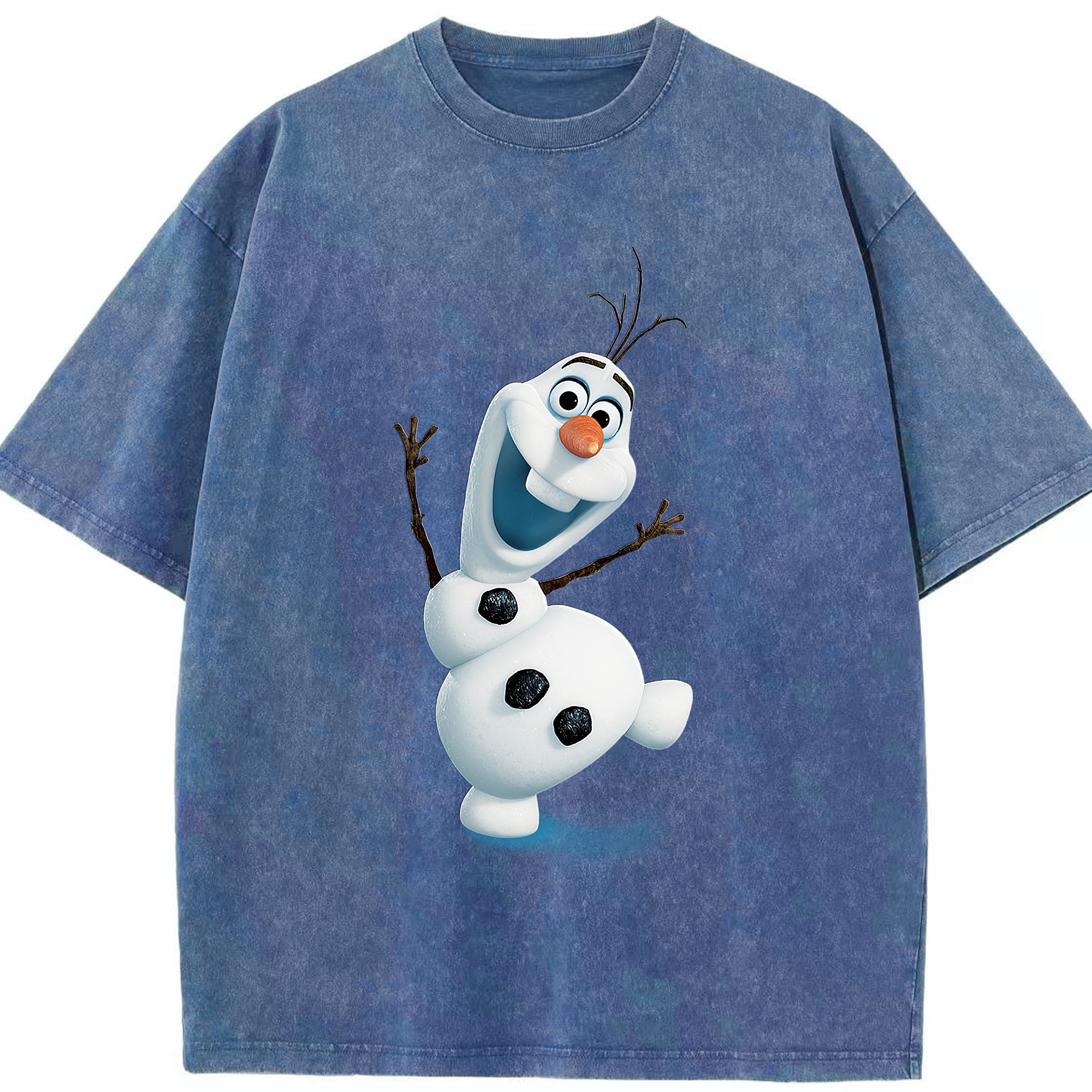 （画像用） アナと雪の女王 アンナ エルサ Frozen Anna Elsa 綿100% ヴィンテージ風 半袖Tシャツ（フロントプリント）