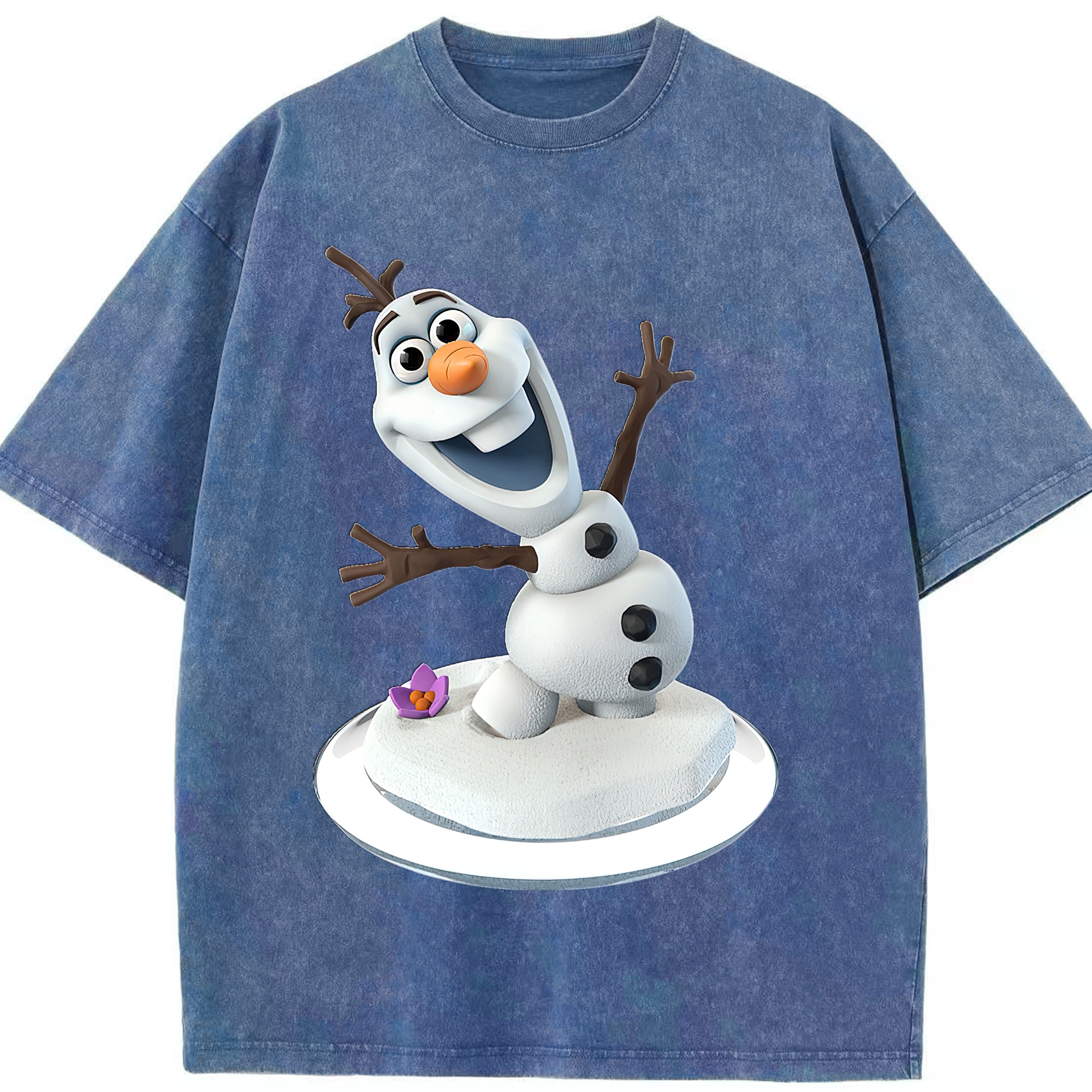 （画像用） アナと雪の女王 アンナ エルサ Frozen Anna Elsa 綿100% ヴィンテージ風 半袖Tシャツ（フロントプリント）