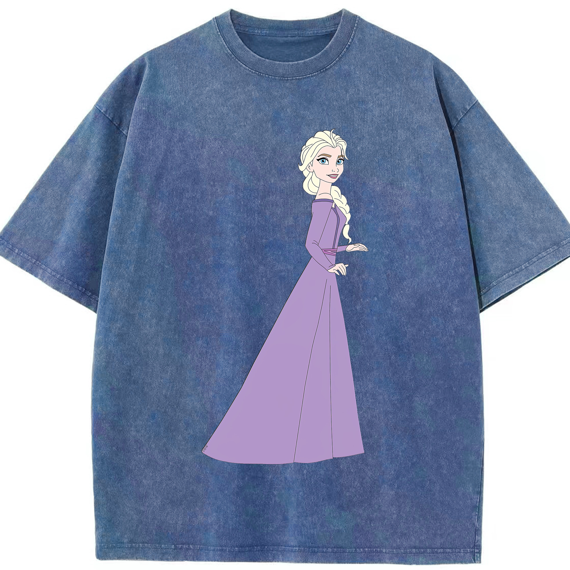 （画像用） アナと雪の女王 アンナ エルサ Frozen Anna Elsa 綿100% ヴィンテージ風 半袖Tシャツ（フロントプリント）