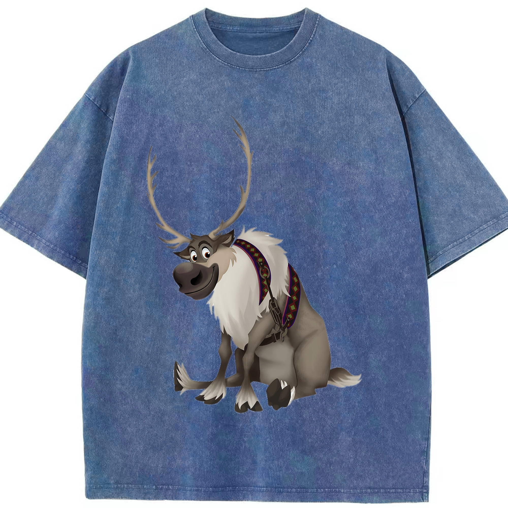 （画像用） アナと雪の女王 アンナ エルサ Frozen Anna Elsa 綿100% ヴィンテージ風 半袖Tシャツ（フロントプリント）