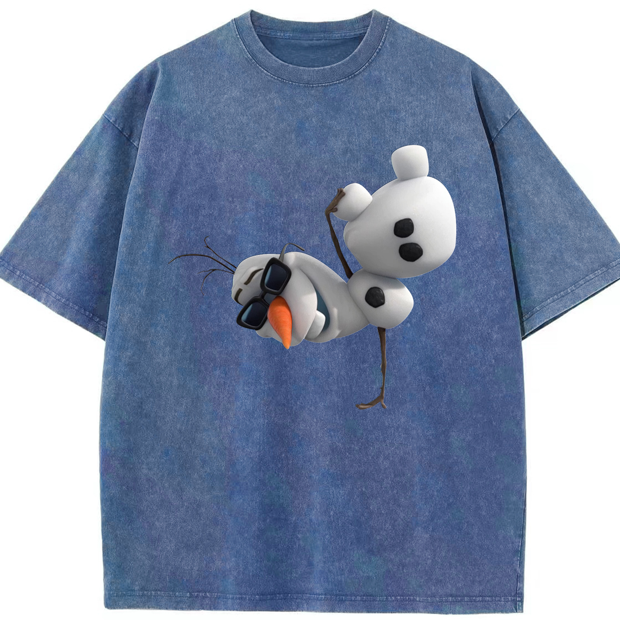 （画像用） アナと雪の女王 アンナ エルサ Frozen Anna Elsa 綿100% ヴィンテージ風 半袖Tシャツ（フロントプリント）