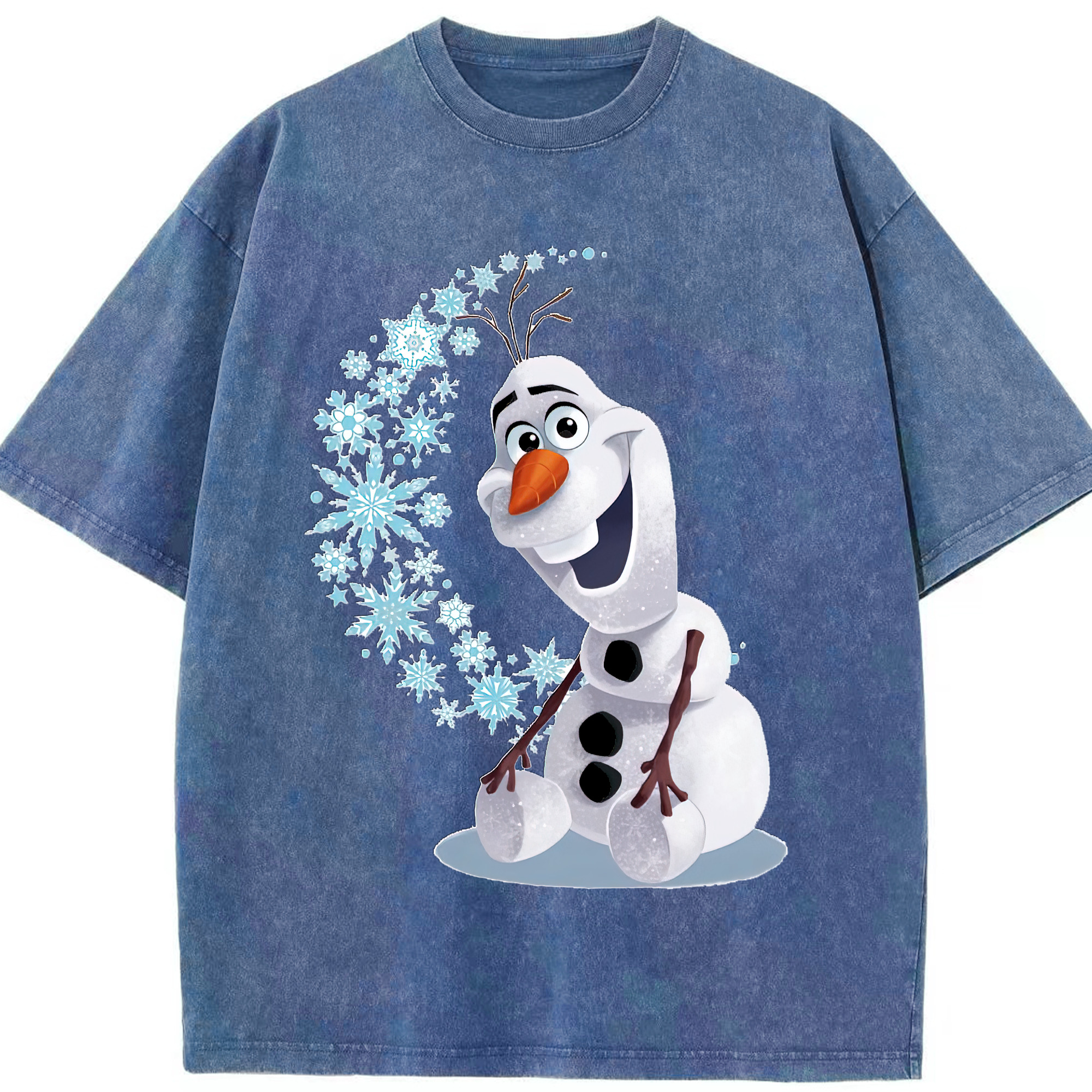（画像用） アナと雪の女王 アンナ エルサ Frozen Anna Elsa 綿100% ヴィンテージ風 半袖Tシャツ（フロントプリント）