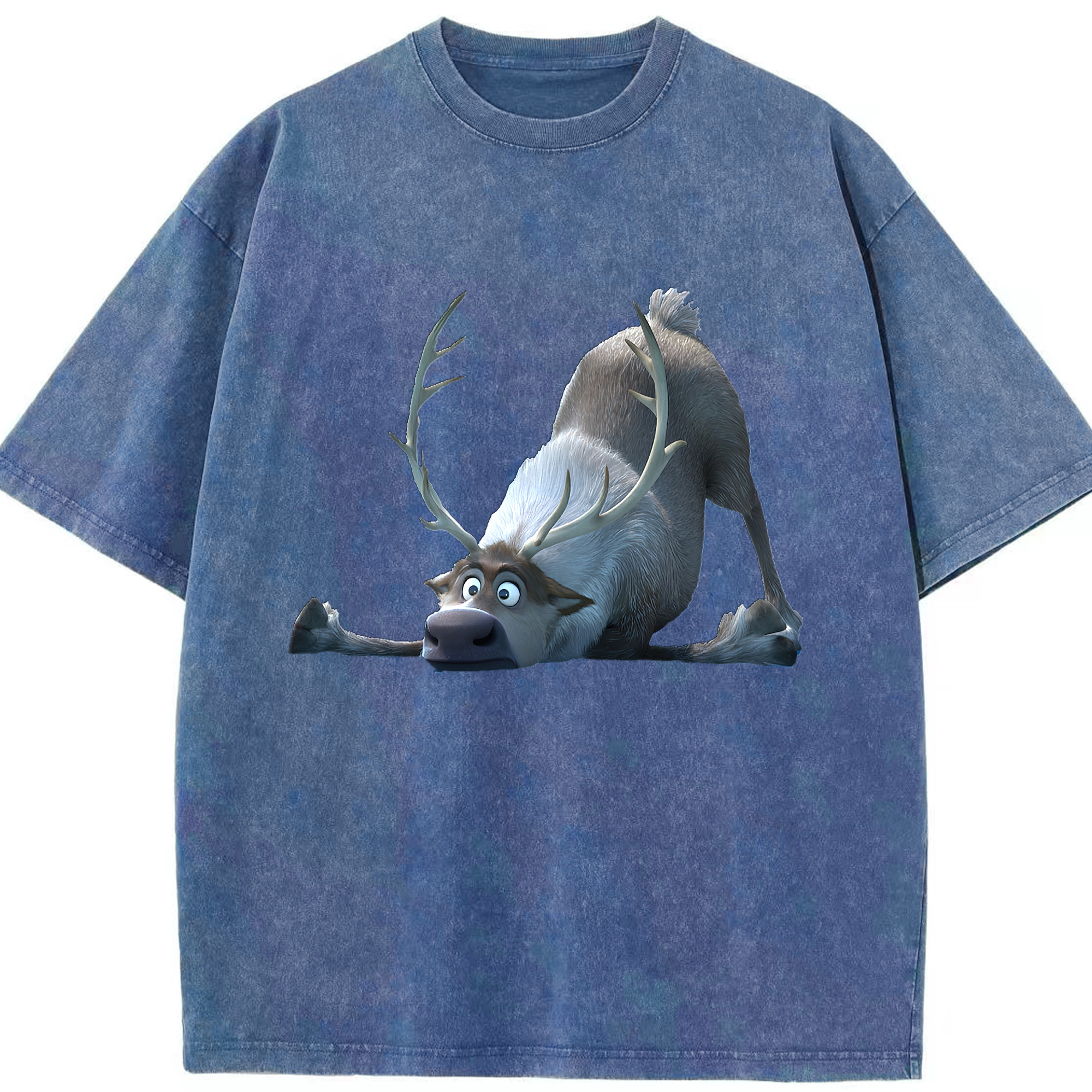 （画像用） アナと雪の女王 アンナ エルサ Frozen Anna Elsa 綿100% ヴィンテージ風 半袖Tシャツ（フロントプリント）