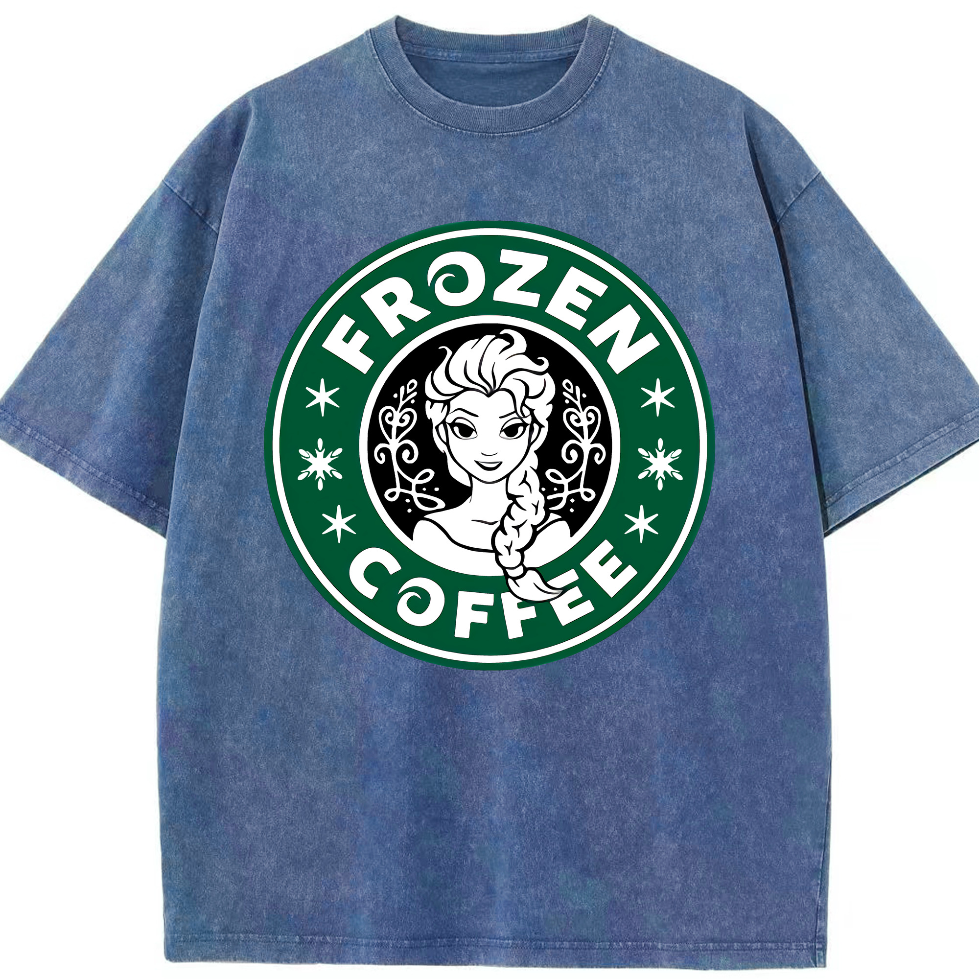 （画像用） アナと雪の女王 アンナ エルサ Frozen Anna Elsa 綿100% ヴィンテージ風 半袖Tシャツ（フロントプリント）