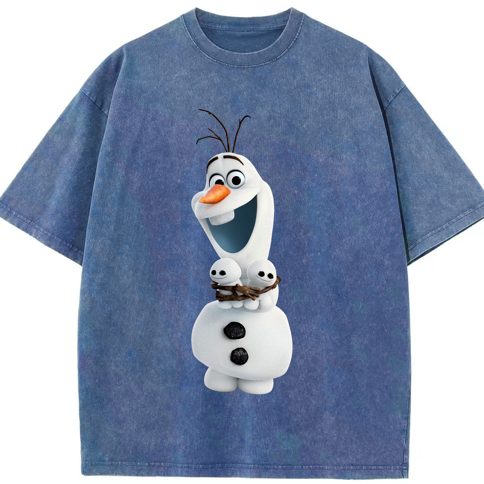 （画像用） アナと雪の女王 アンナ エルサ Frozen Anna Elsa 綿100% ヴィンテージ風 半袖Tシャツ（フロントプリント）