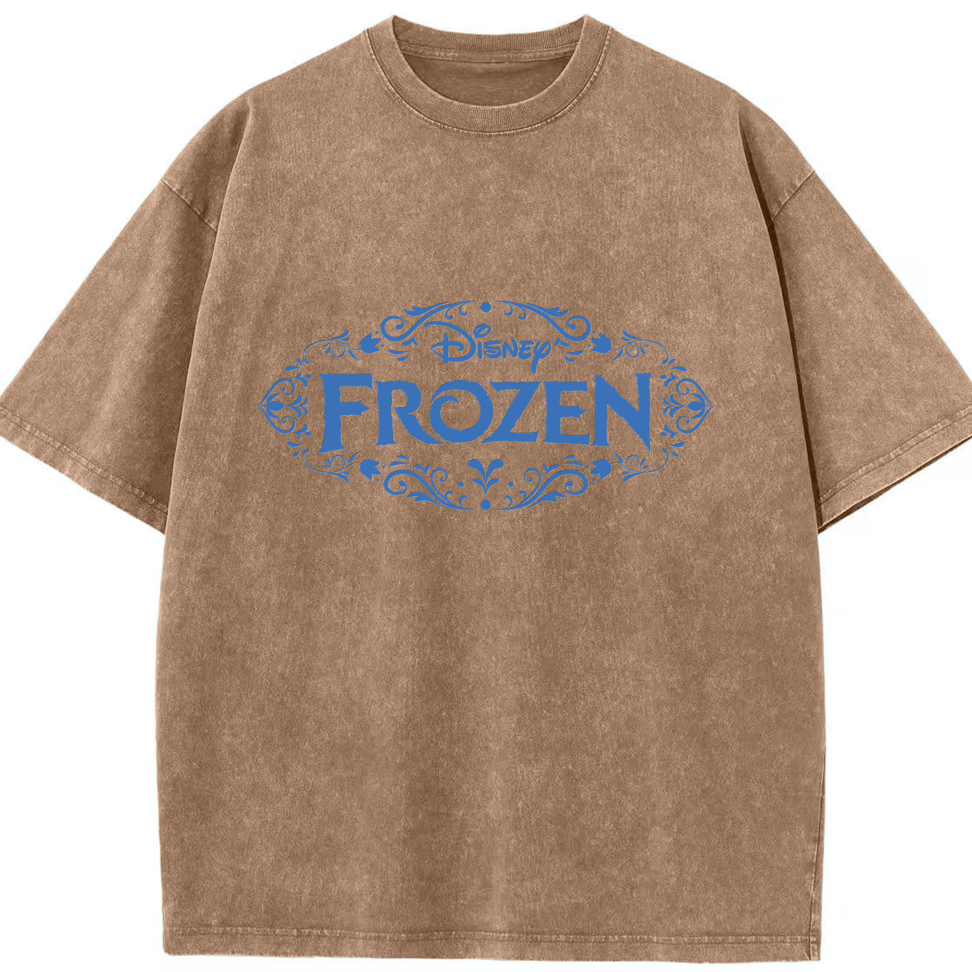 （画像用） アナと雪の女王 アンナ エルサ Frozen Anna Elsa 綿100% ヴィンテージ風 半袖Tシャツ（フロントプリント）