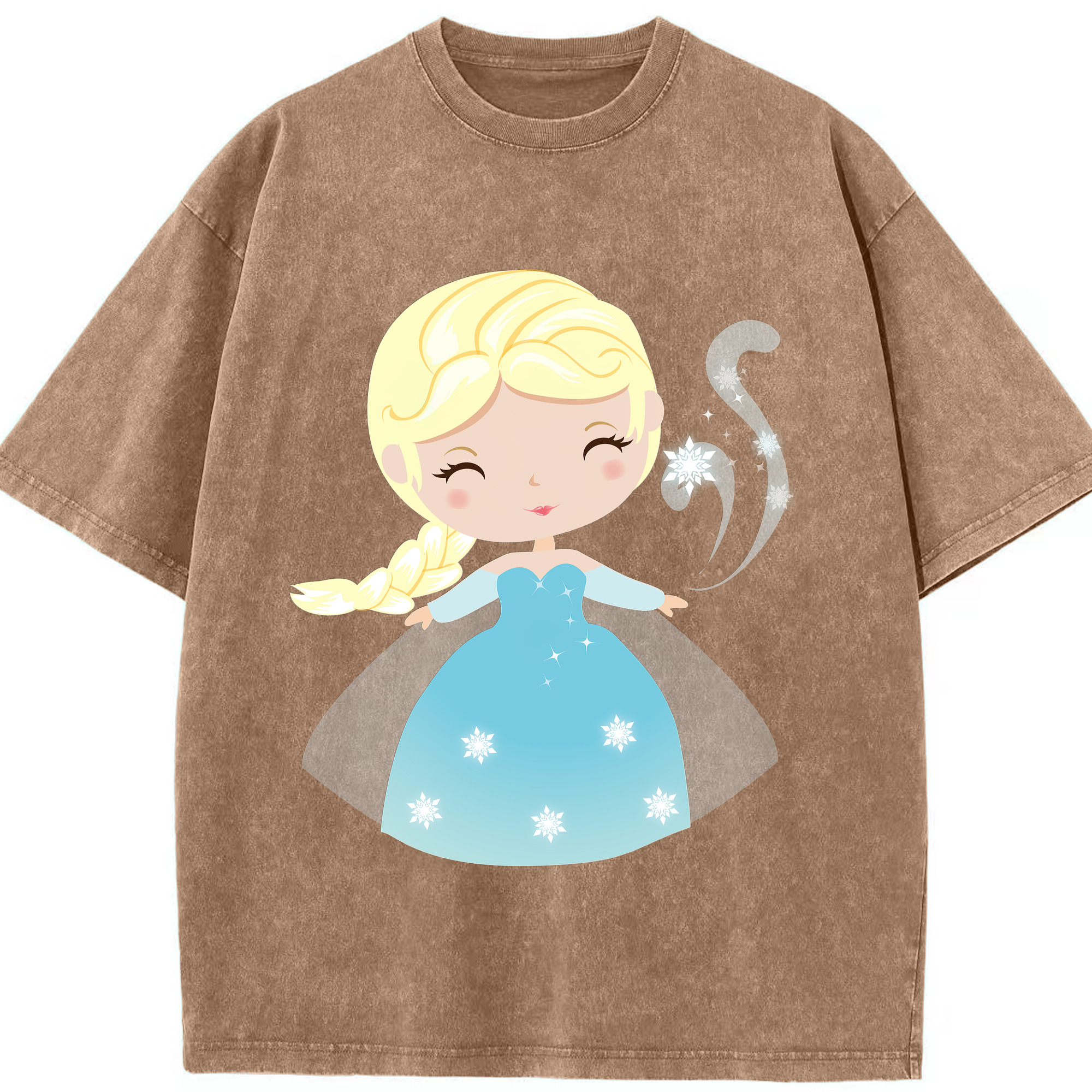 （画像用） アナと雪の女王 アンナ エルサ Frozen Anna Elsa 綿100% ヴィンテージ風 半袖Tシャツ（フロントプリント）