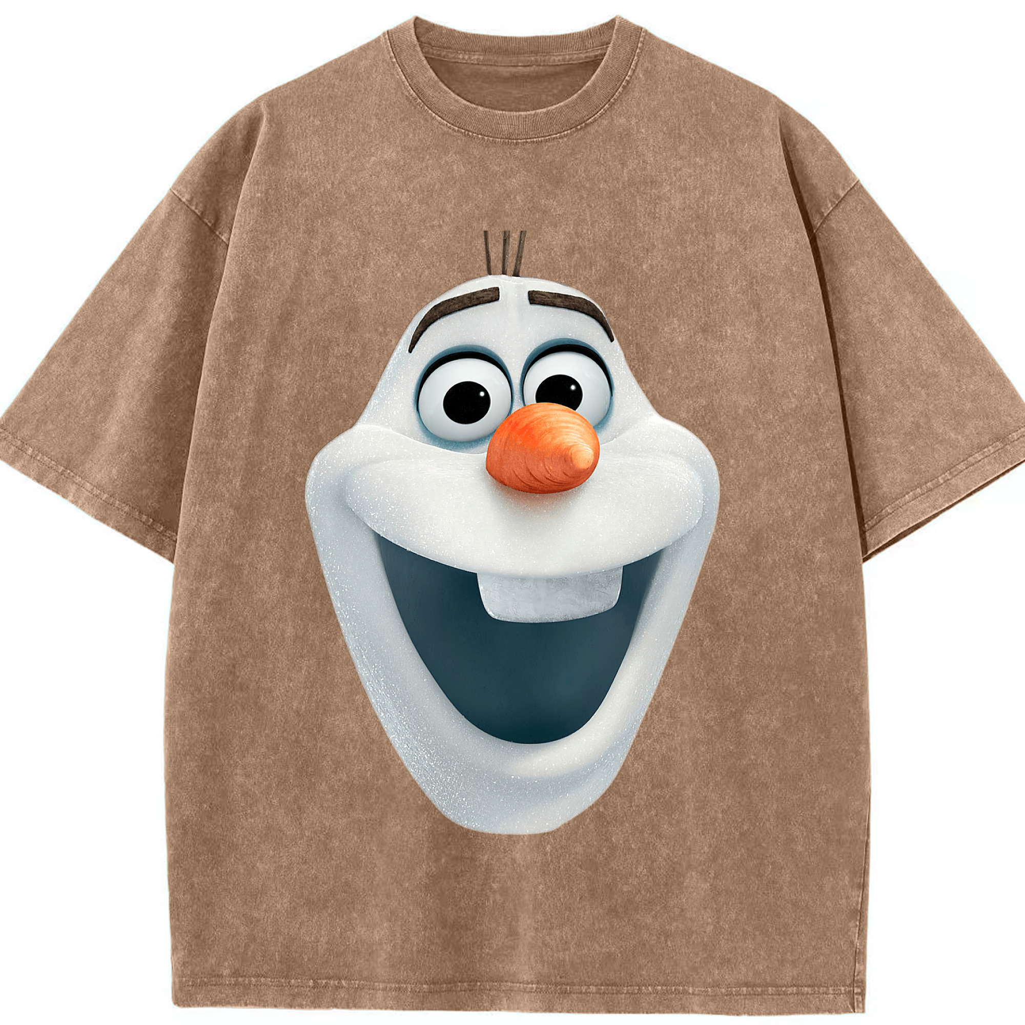 （画像用） アナと雪の女王 アンナ エルサ Frozen Anna Elsa 綿100% ヴィンテージ風 半袖Tシャツ（フロントプリント）