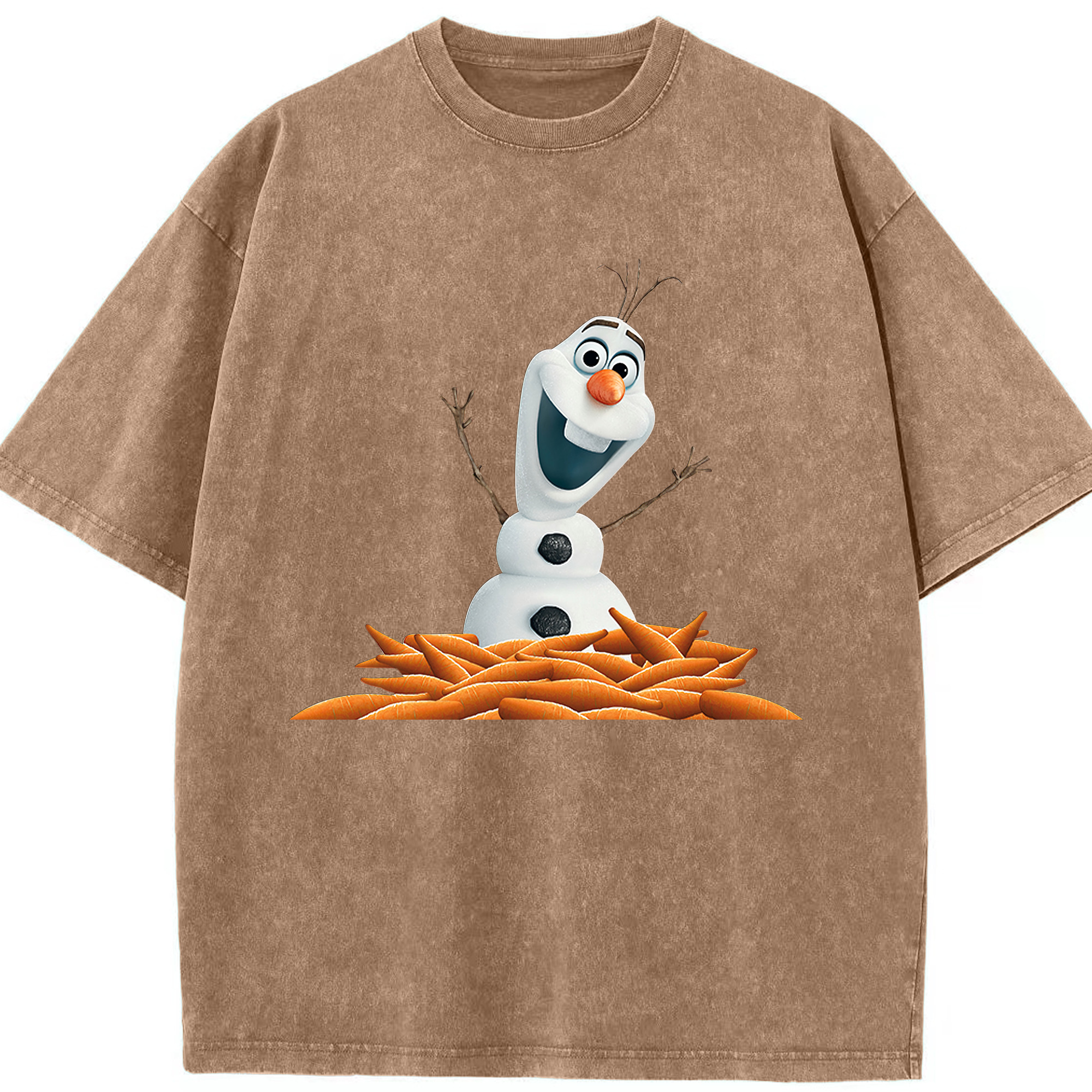 （画像用） アナと雪の女王 アンナ エルサ Frozen Anna Elsa 綿100% ヴィンテージ風 半袖Tシャツ（フロントプリント）