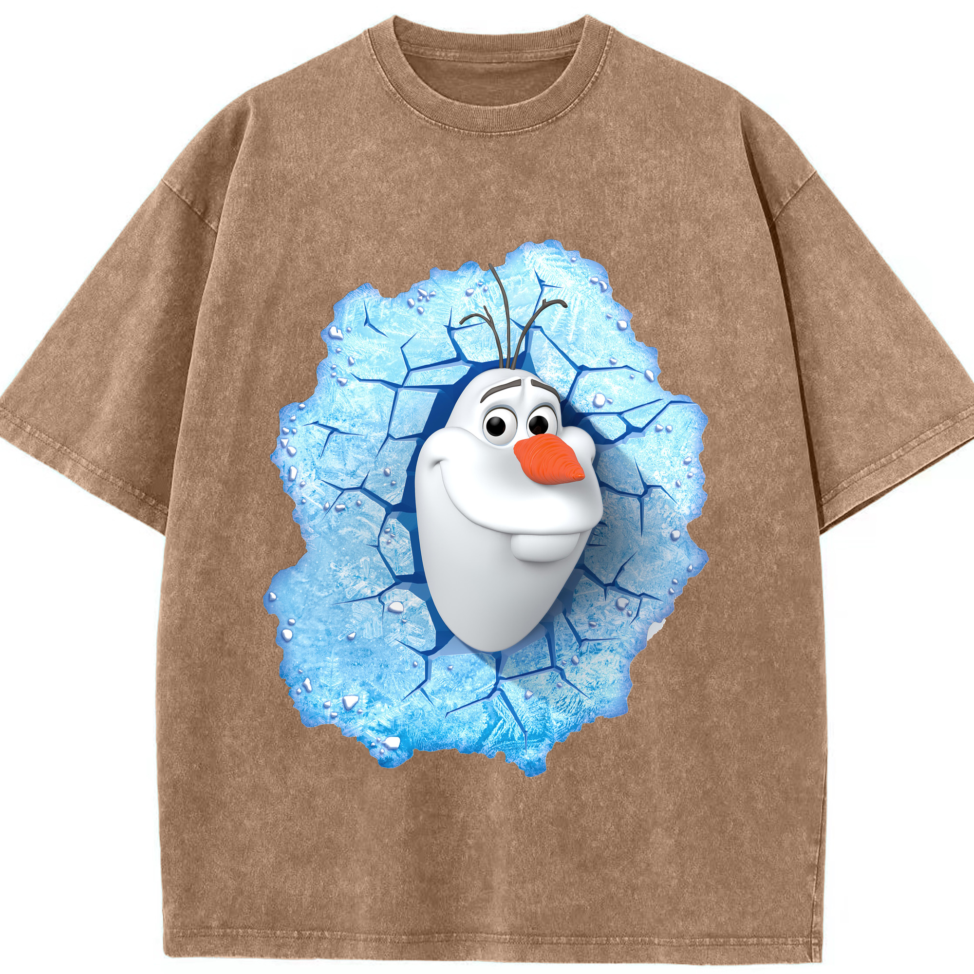 （画像用） アナと雪の女王 アンナ エルサ Frozen Anna Elsa 綿100% ヴィンテージ風 半袖Tシャツ（フロントプリント）