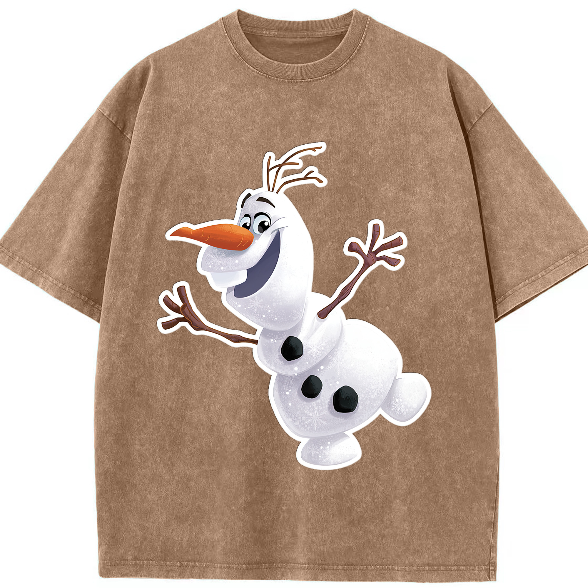 （画像用） アナと雪の女王 アンナ エルサ Frozen Anna Elsa 綿100% ヴィンテージ風 半袖Tシャツ（フロントプリント）