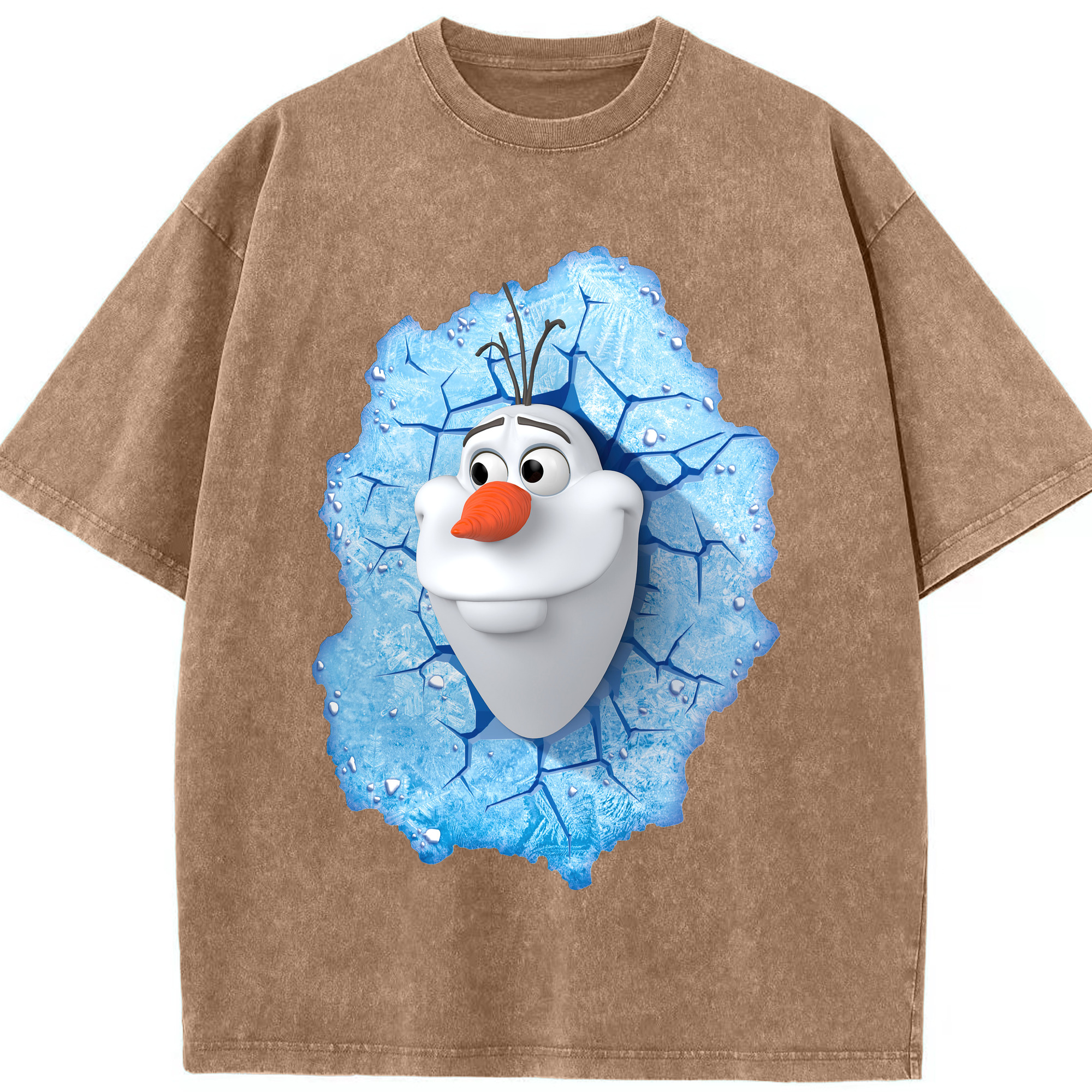 （画像用） アナと雪の女王 アンナ エルサ Frozen Anna Elsa 綿100% ヴィンテージ風 半袖Tシャツ（フロントプリント）