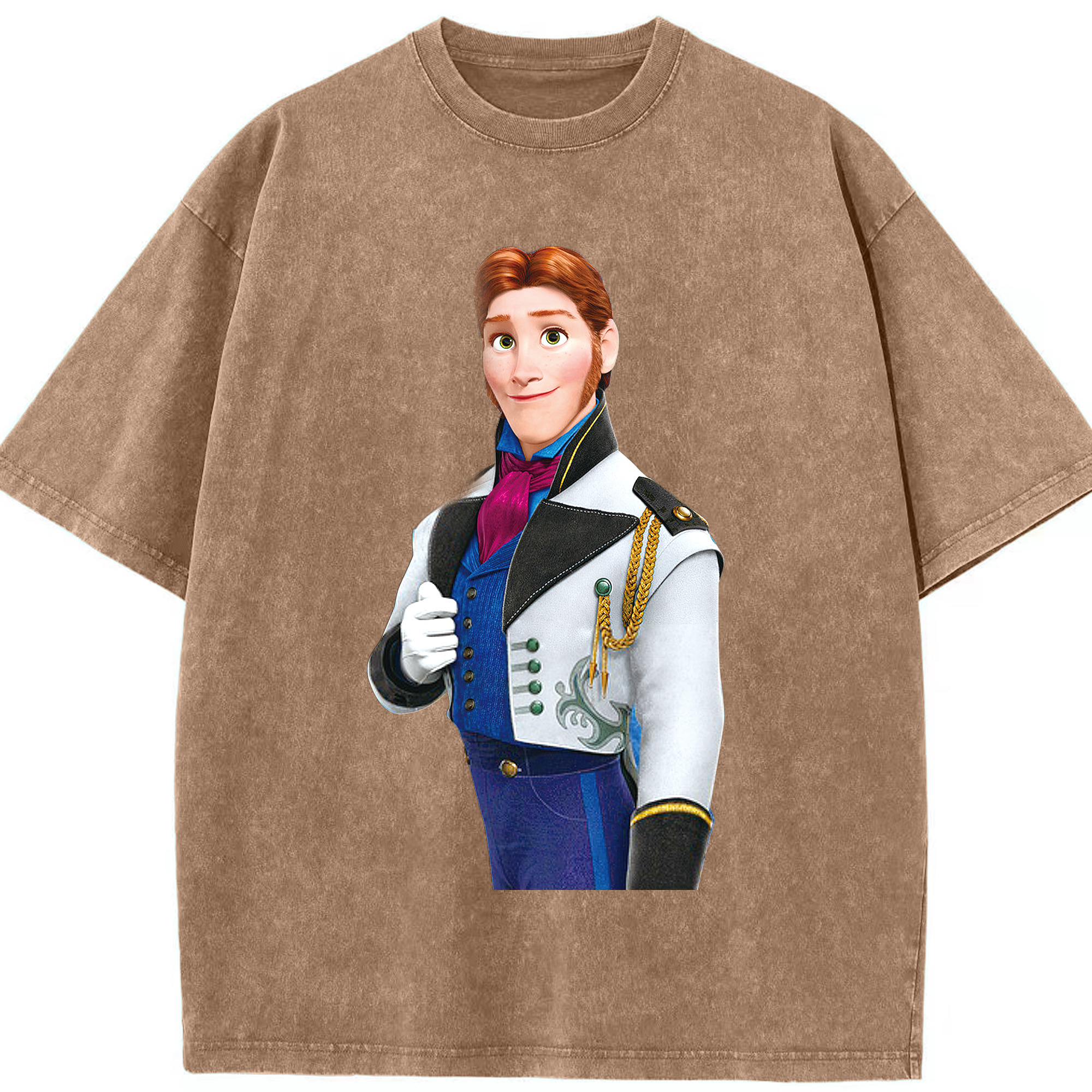 （画像用） アナと雪の女王 アンナ エルサ Frozen Anna Elsa 綿100% ヴィンテージ風 半袖Tシャツ（フロントプリント）