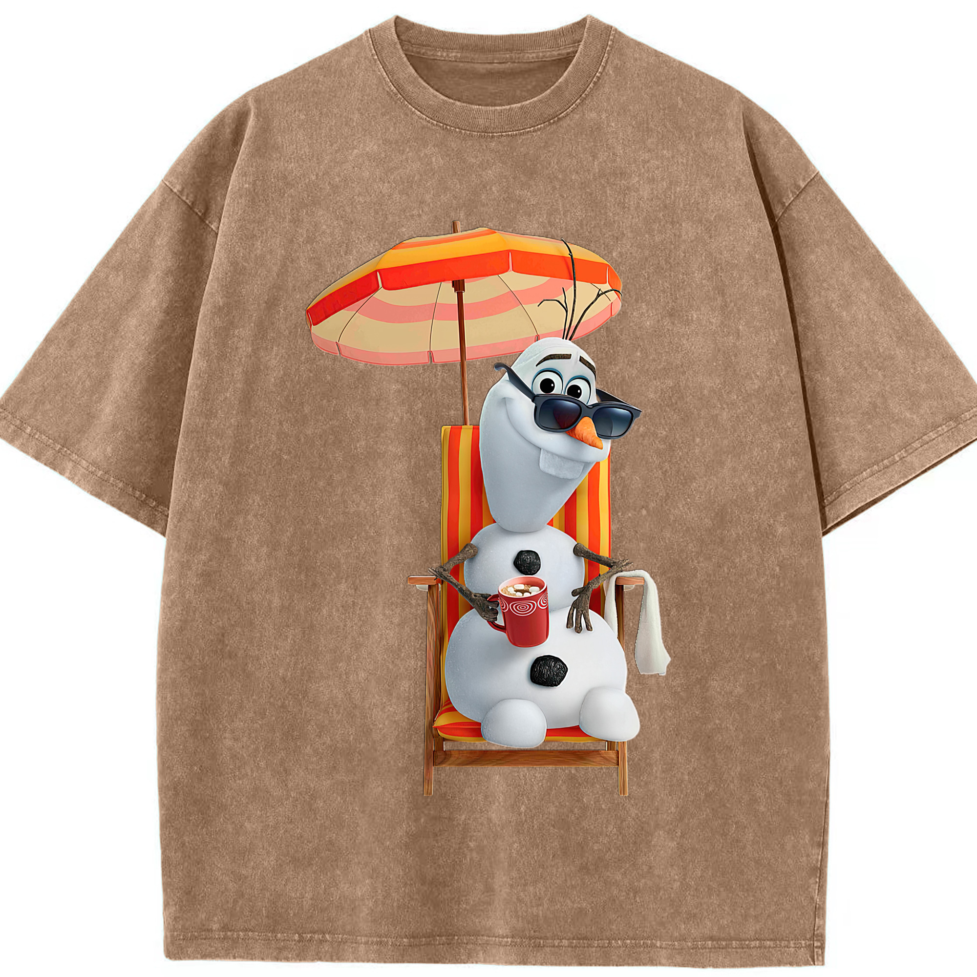 （画像用） アナと雪の女王 アンナ エルサ Frozen Anna Elsa 綿100% ヴィンテージ風 半袖Tシャツ（フロントプリント）