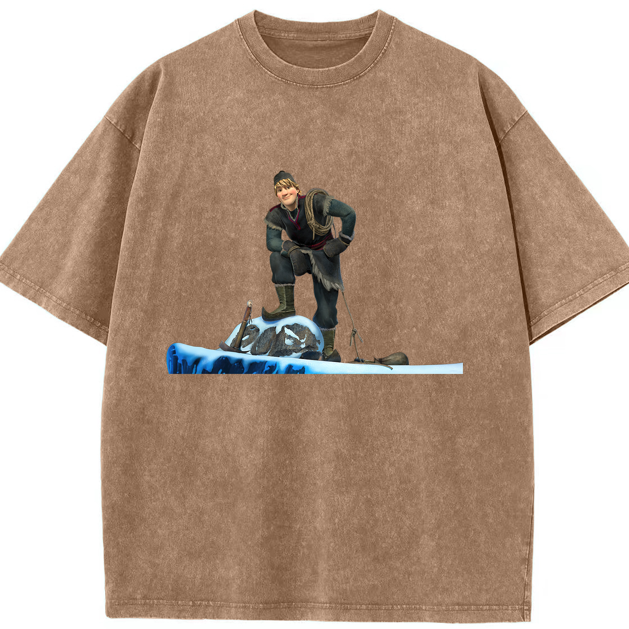 （画像用） アナと雪の女王 アンナ エルサ Frozen Anna Elsa 綿100% ヴィンテージ風 半袖Tシャツ（フロントプリント）
