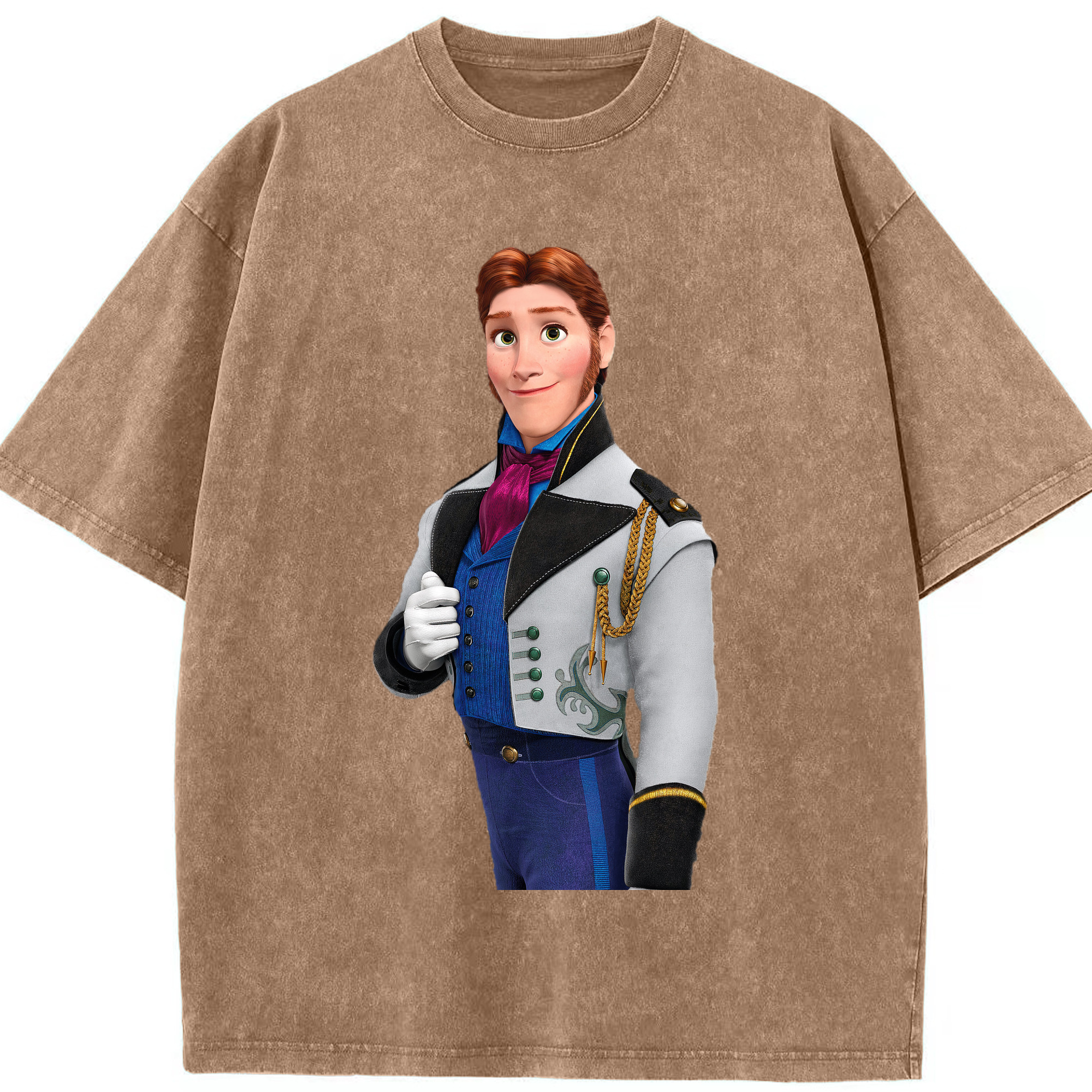 （画像用） アナと雪の女王 アンナ エルサ Frozen Anna Elsa 綿100% ヴィンテージ風 半袖Tシャツ（フロントプリント）