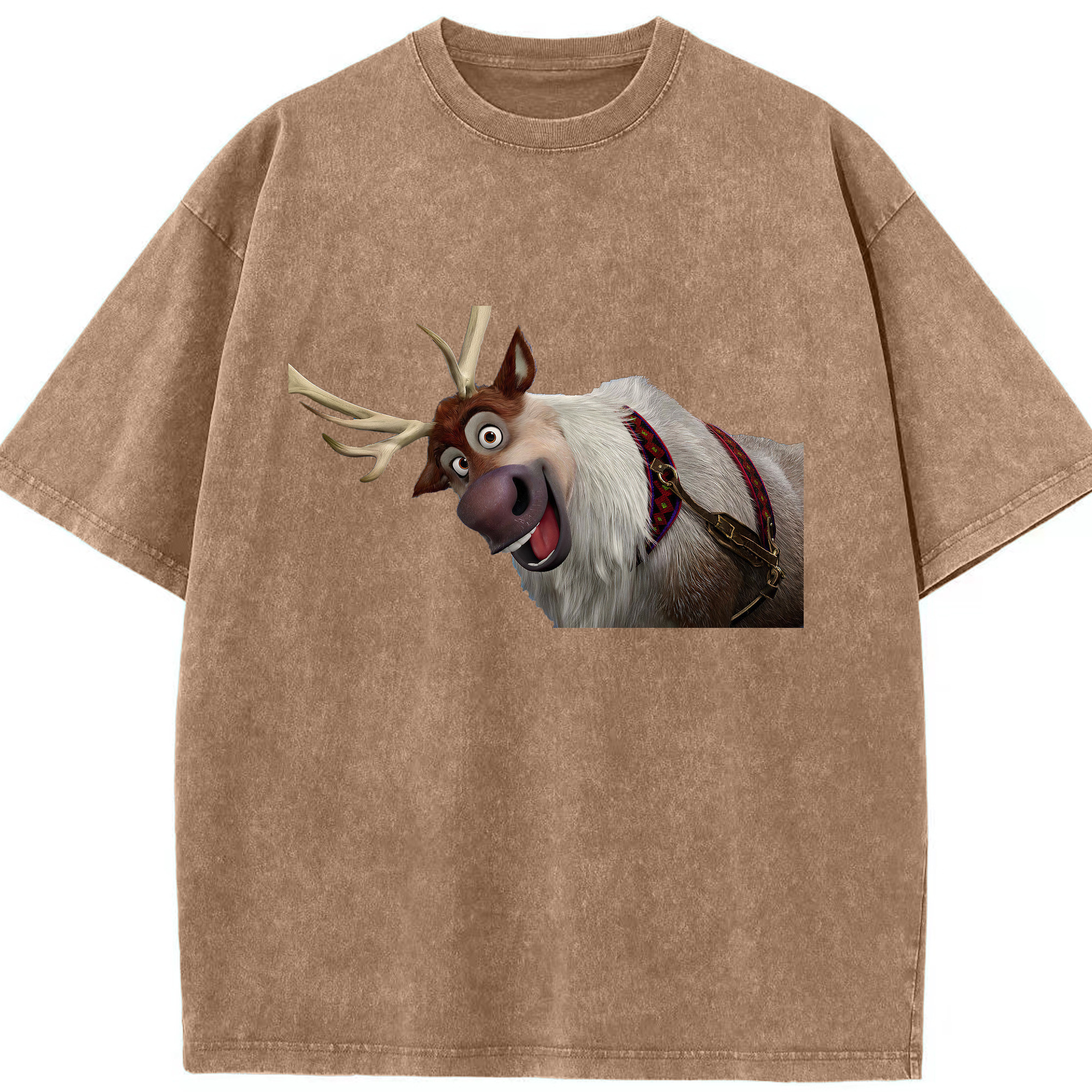 （画像用） アナと雪の女王 アンナ エルサ Frozen Anna Elsa 綿100% ヴィンテージ風 半袖Tシャツ（フロントプリント）