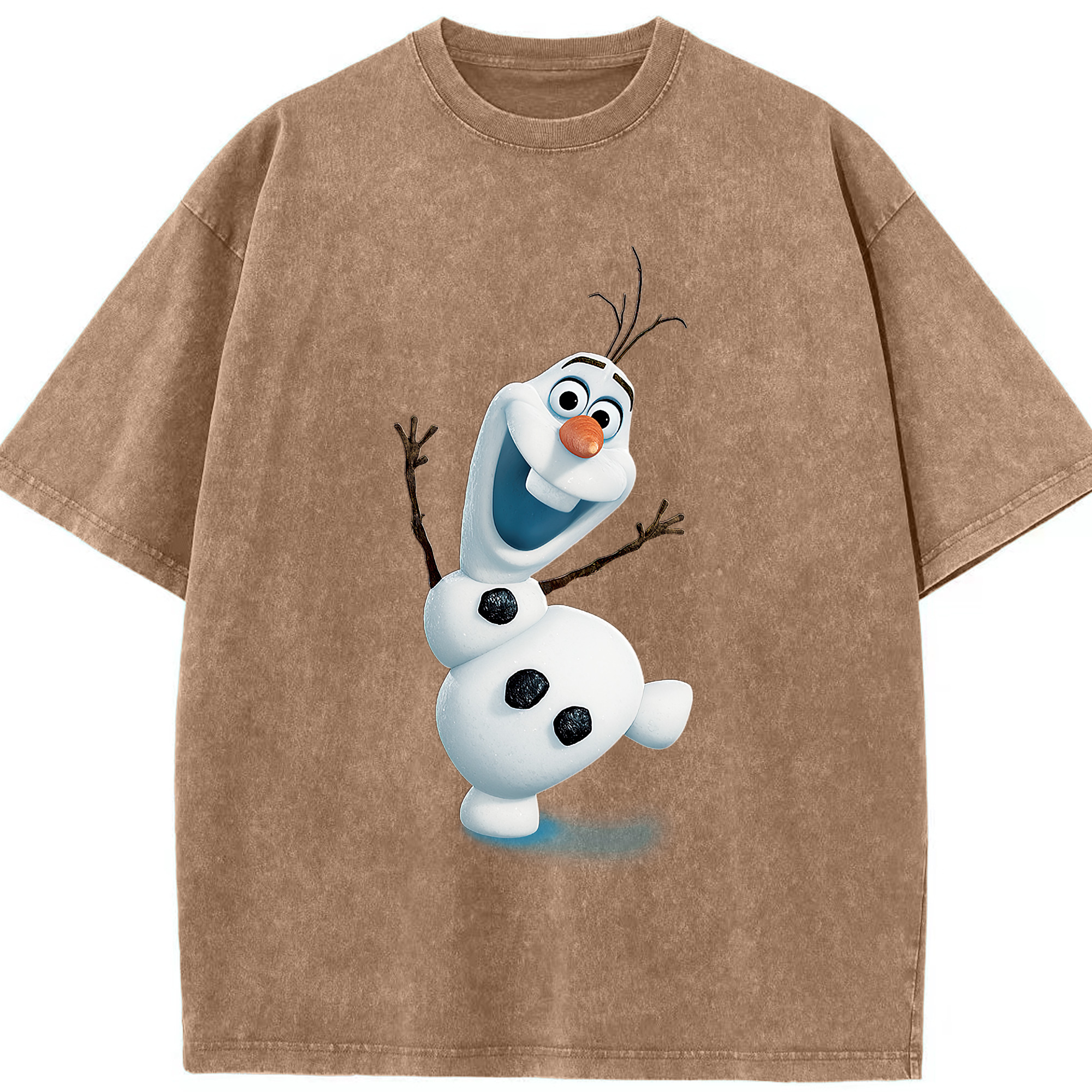 （画像用） アナと雪の女王 アンナ エルサ Frozen Anna Elsa 綿100% ヴィンテージ風 半袖Tシャツ（フロントプリント）