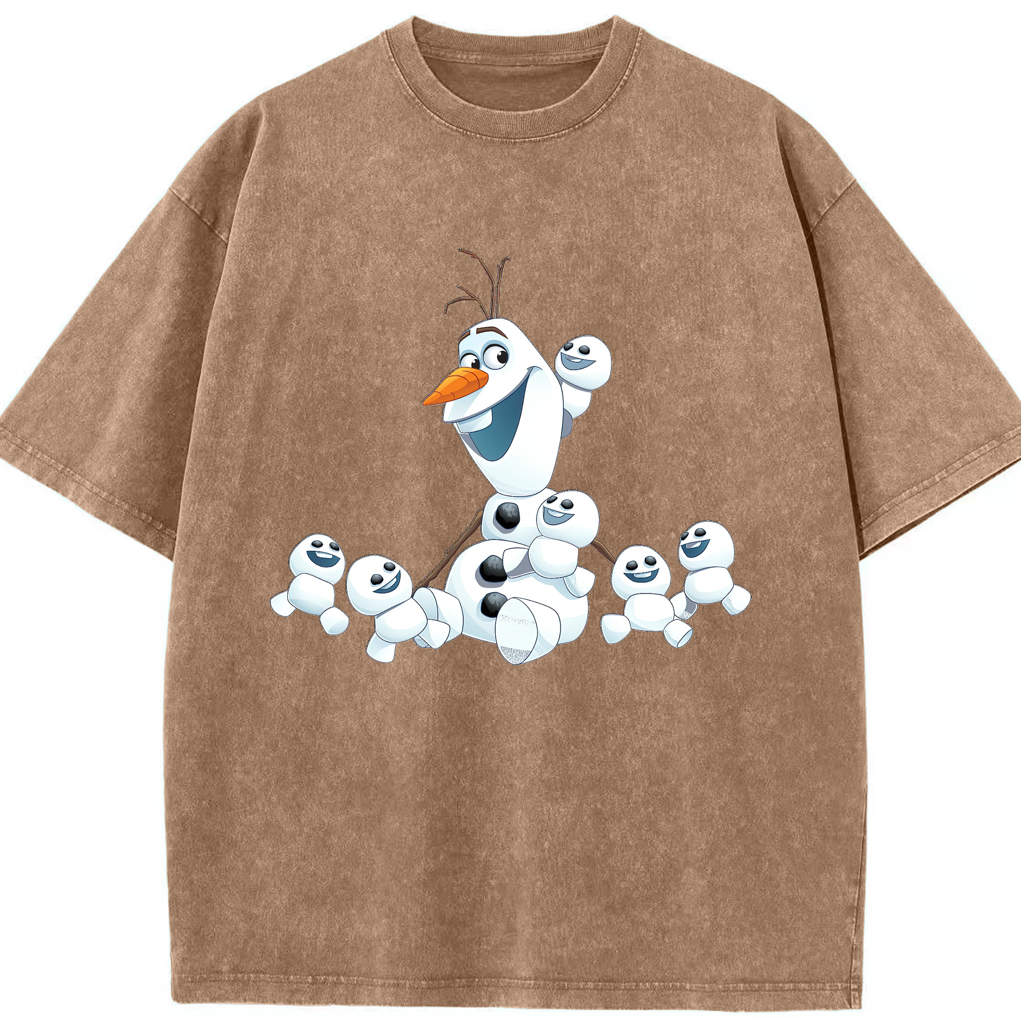 （画像用） アナと雪の女王 アンナ エルサ Frozen Anna Elsa 綿100% ヴィンテージ風 半袖Tシャツ（フロントプリント）