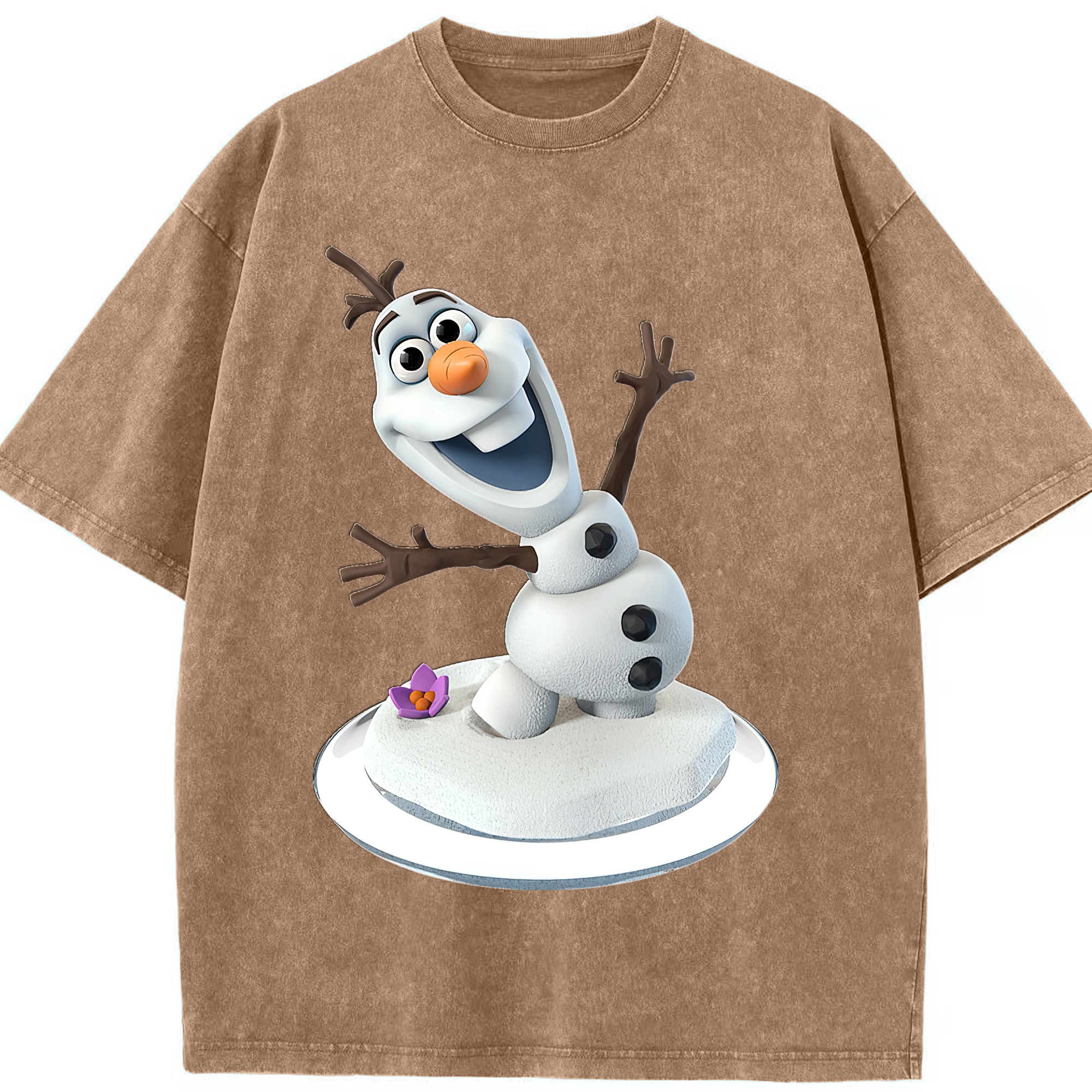 （画像用） アナと雪の女王 アンナ エルサ Frozen Anna Elsa 綿100% ヴィンテージ風 半袖Tシャツ（フロントプリント）