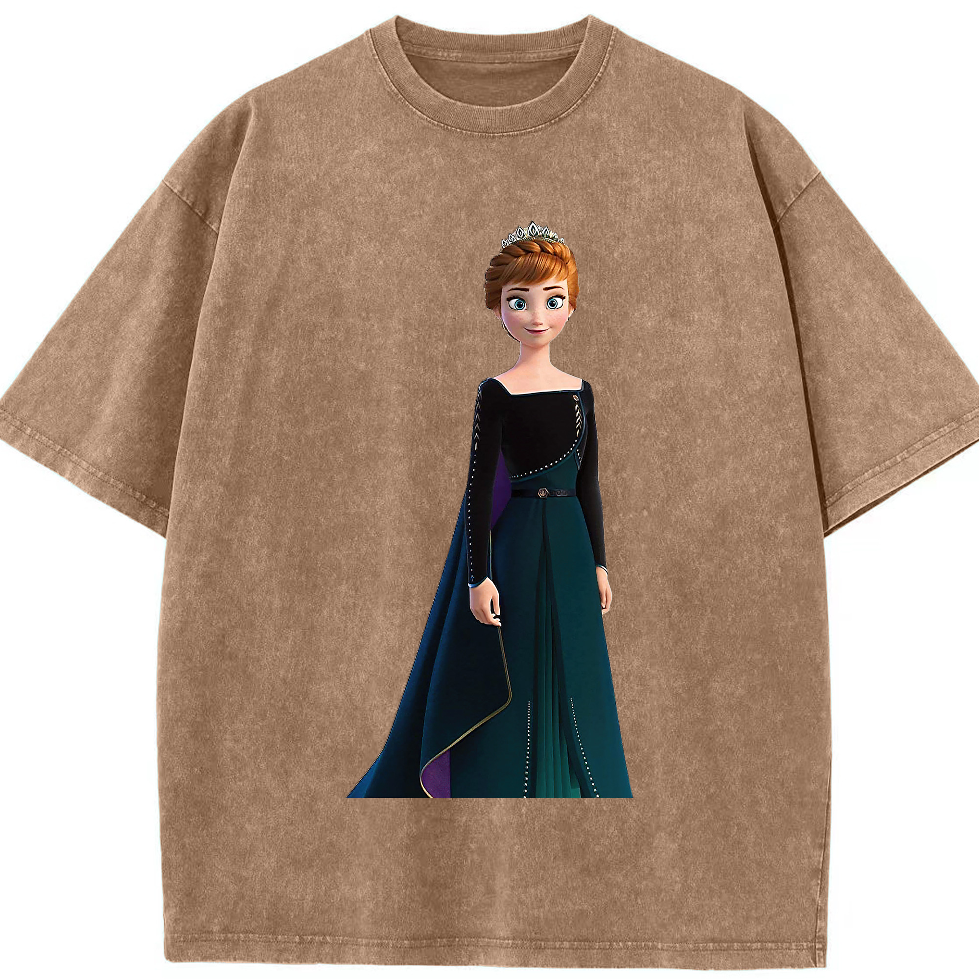 （画像用） アナと雪の女王 アンナ エルサ Frozen Anna Elsa 綿100% ヴィンテージ風 半袖Tシャツ（フロントプリント）