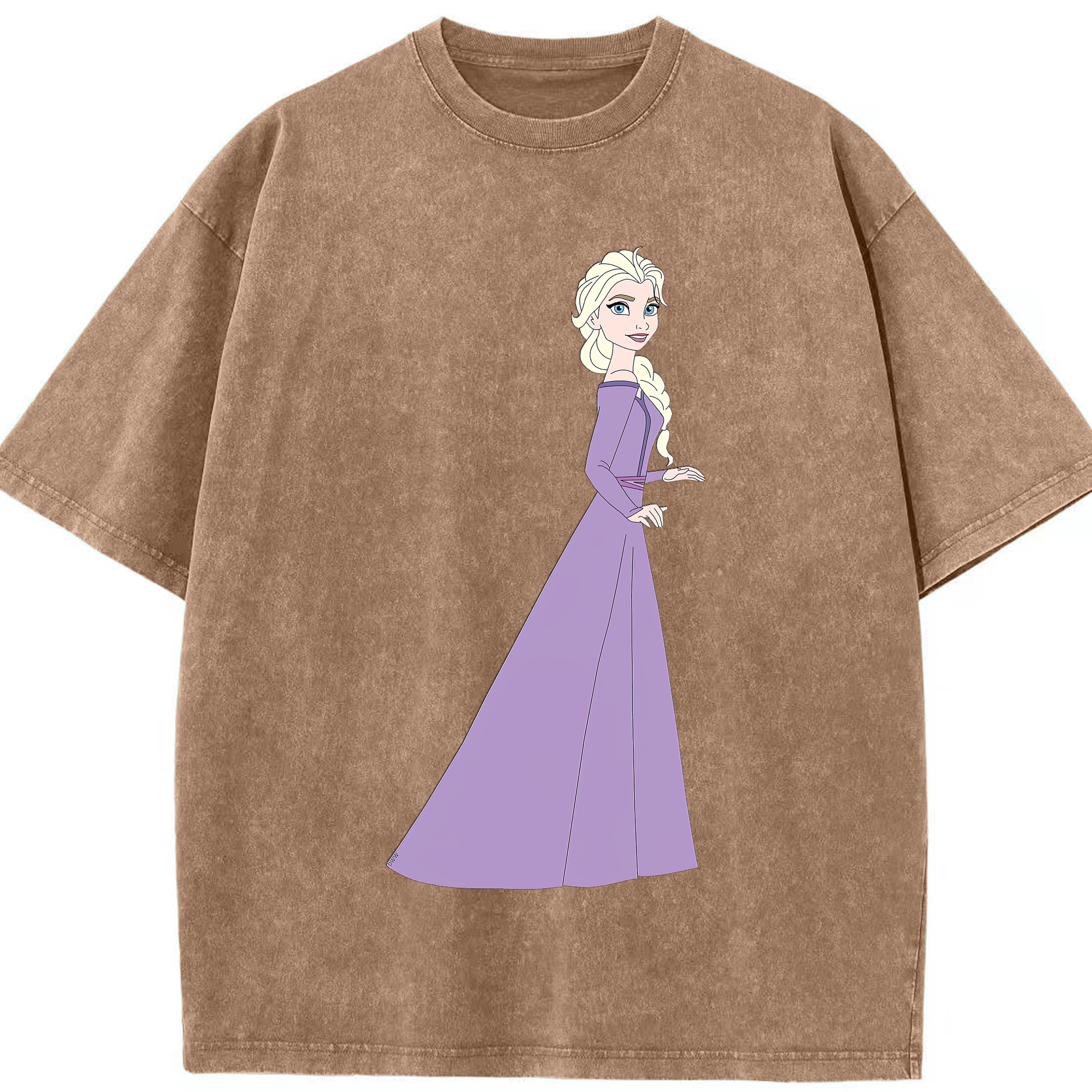 （画像用） アナと雪の女王 アンナ エルサ Frozen Anna Elsa 綿100% ヴィンテージ風 半袖Tシャツ（フロントプリント）