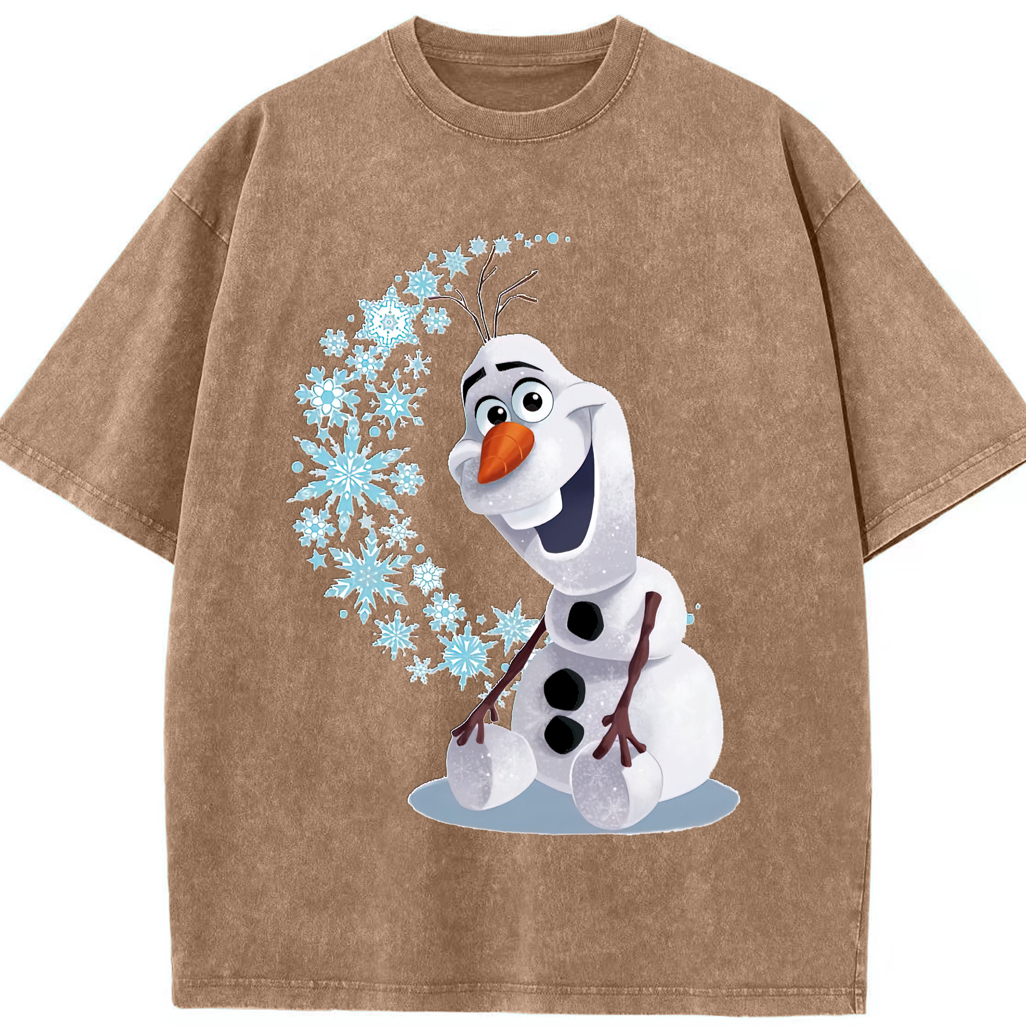 （画像用） アナと雪の女王 アンナ エルサ Frozen Anna Elsa 綿100% ヴィンテージ風 半袖Tシャツ（フロントプリント）