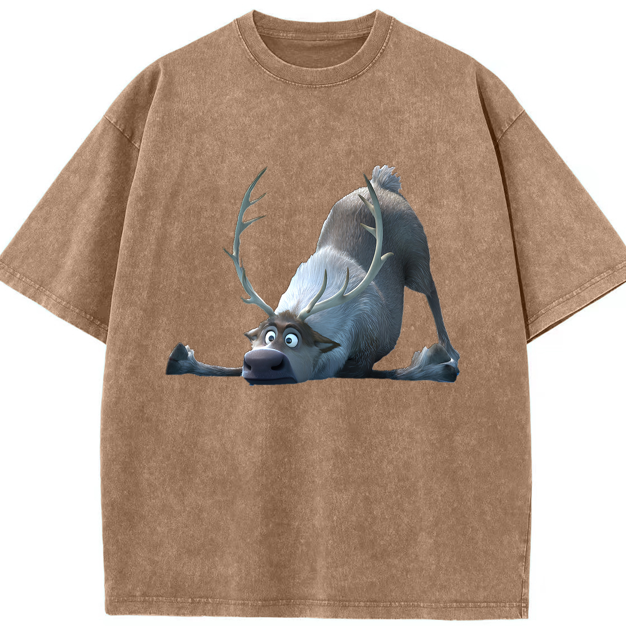 （画像用） アナと雪の女王 アンナ エルサ Frozen Anna Elsa 綿100% ヴィンテージ風 半袖Tシャツ（フロントプリント）