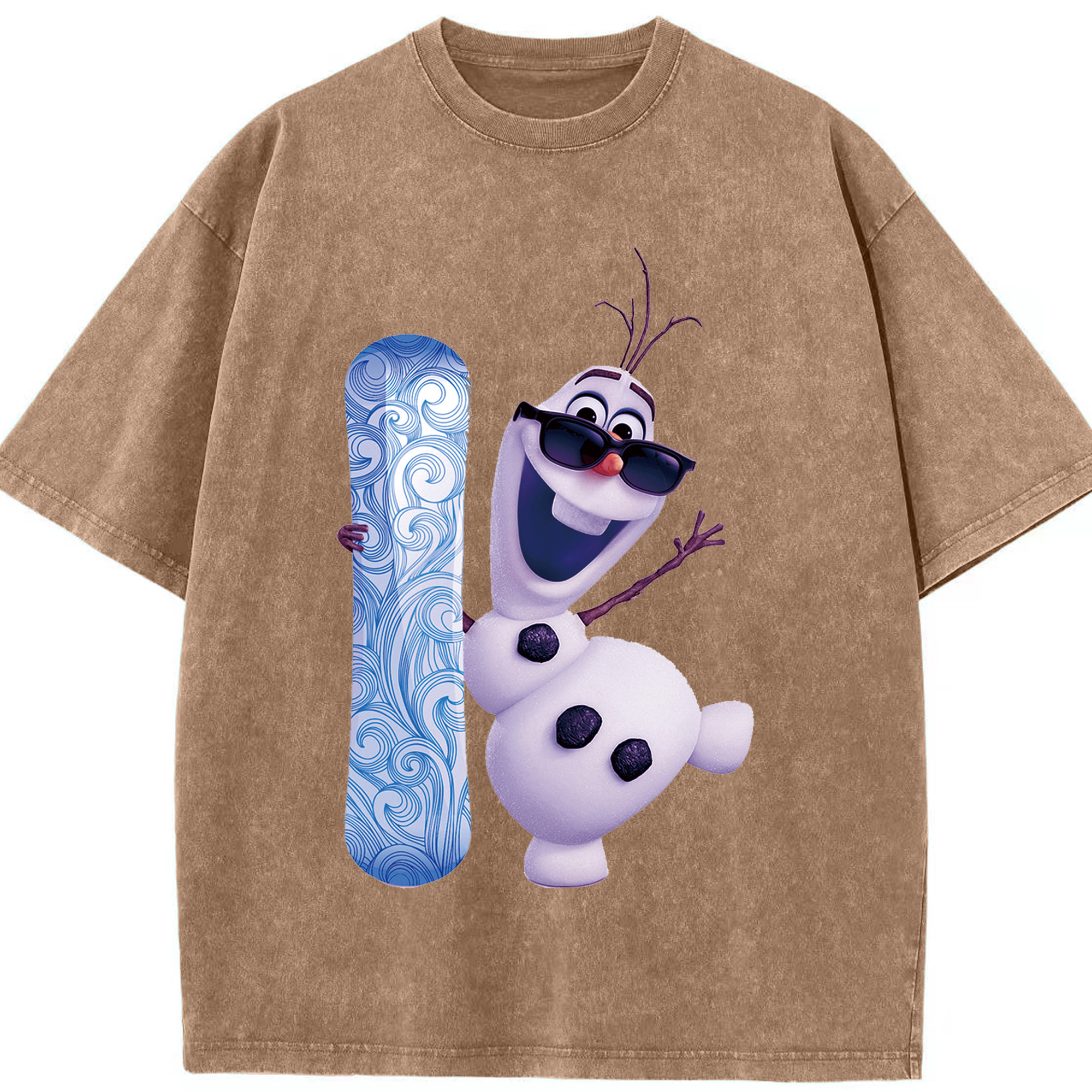 （画像用） アナと雪の女王 アンナ エルサ Frozen Anna Elsa 綿100% ヴィンテージ風 半袖Tシャツ（フロントプリント）
