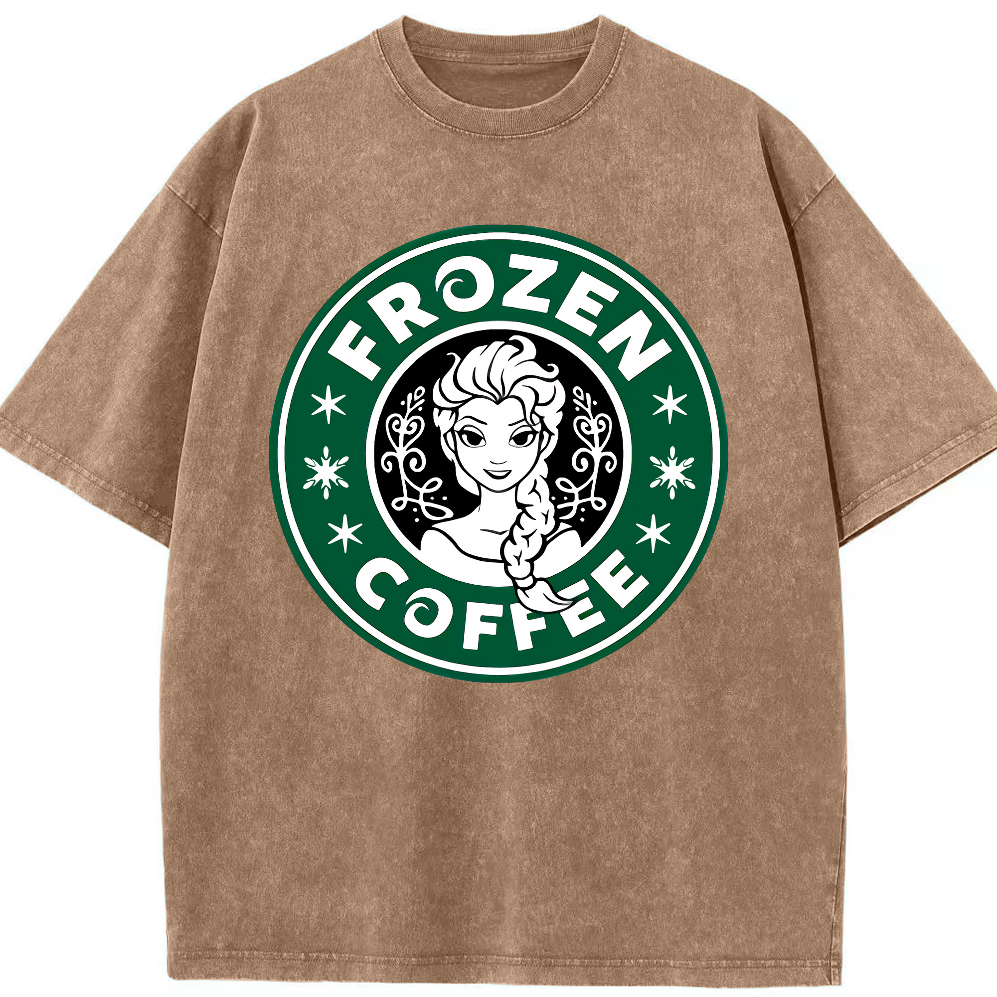 （画像用） アナと雪の女王 アンナ エルサ Frozen Anna Elsa 綿100% ヴィンテージ風 半袖Tシャツ（フロントプリント）