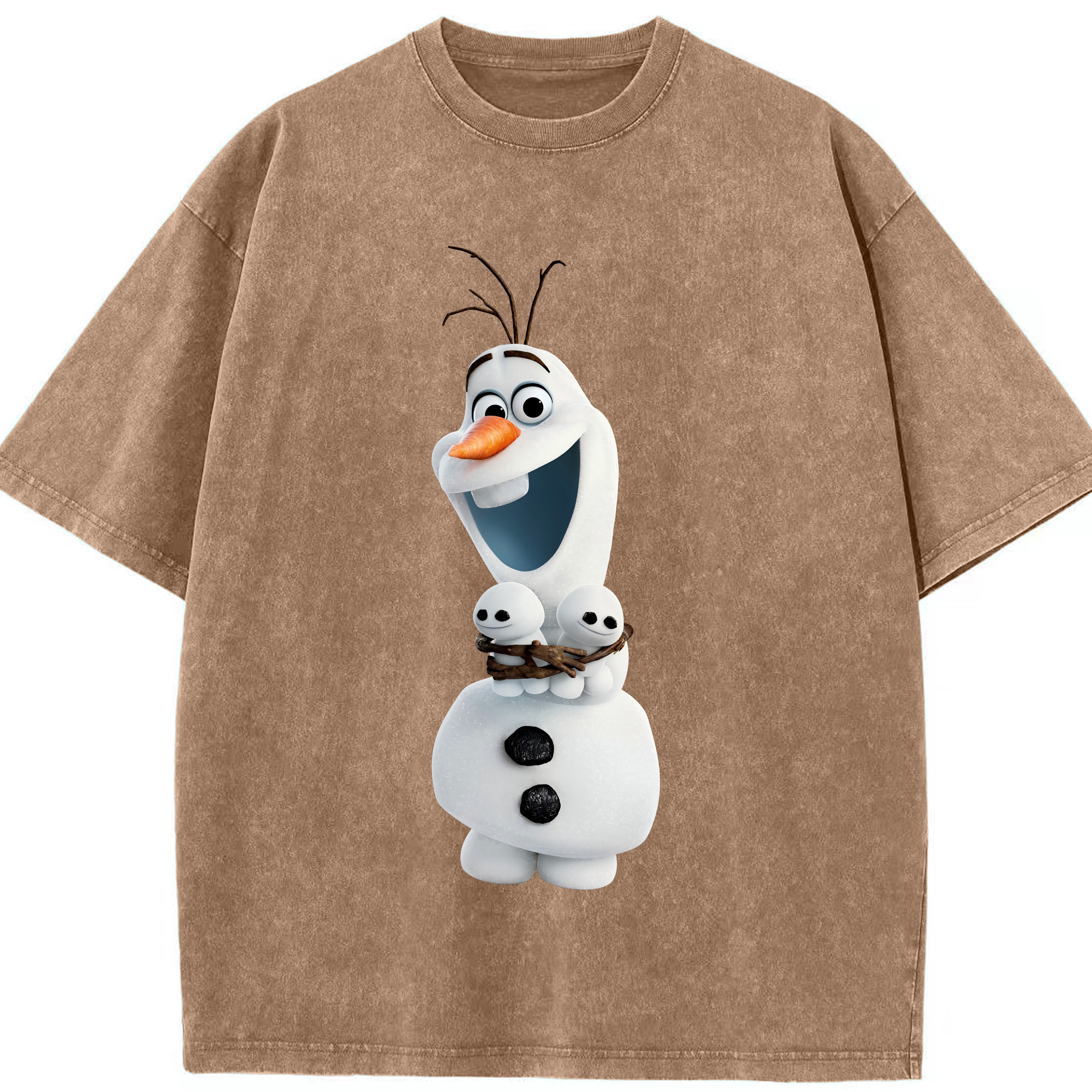 （画像用） アナと雪の女王 アンナ エルサ Frozen Anna Elsa 綿100% ヴィンテージ風 半袖Tシャツ（フロントプリント）