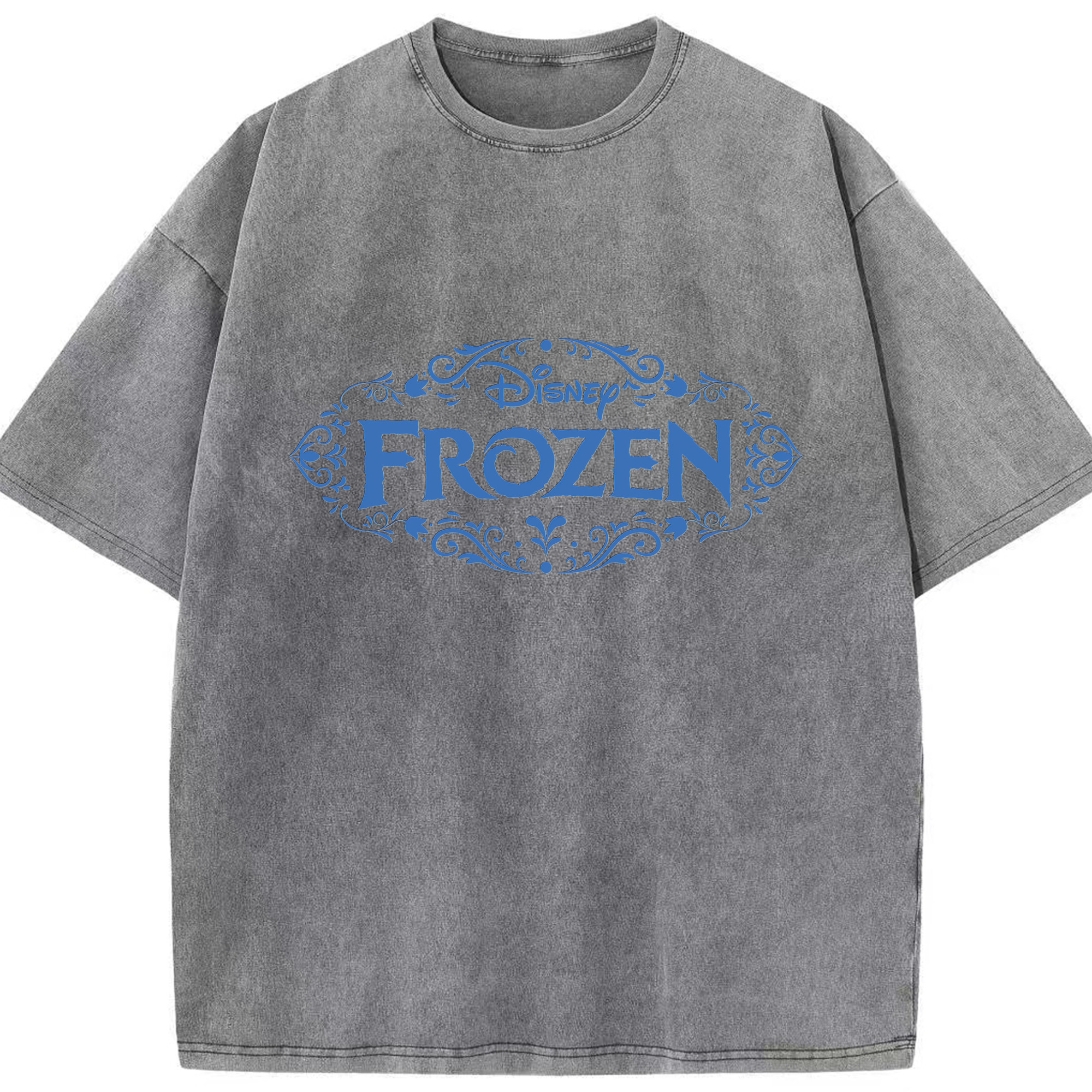 （画像用） アナと雪の女王 アンナ エルサ Frozen Anna Elsa 綿100% ヴィンテージ風 半袖Tシャツ（フロントプリント）
