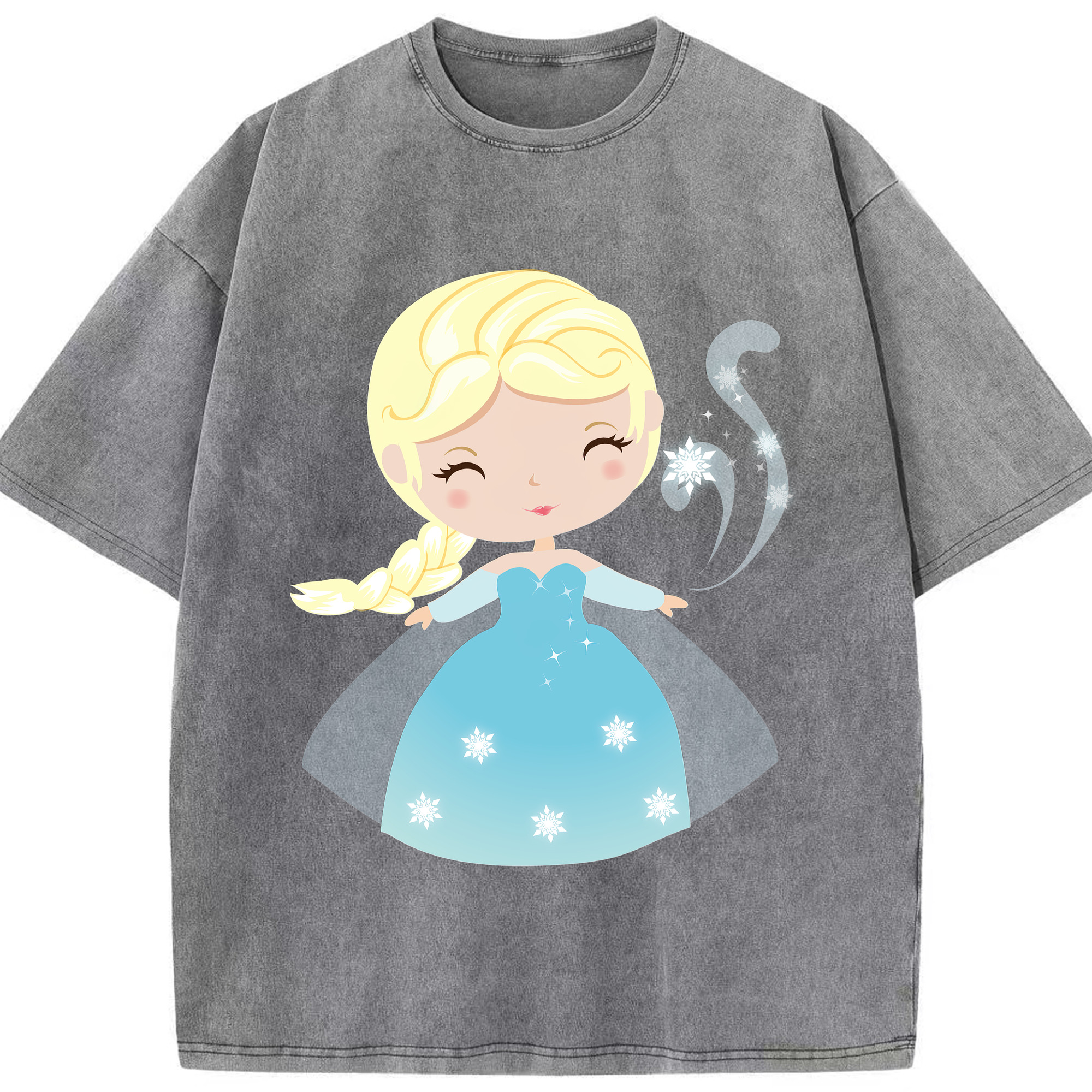 （画像用） アナと雪の女王 アンナ エルサ Frozen Anna Elsa 綿100% ヴィンテージ風 半袖Tシャツ（フロントプリント）