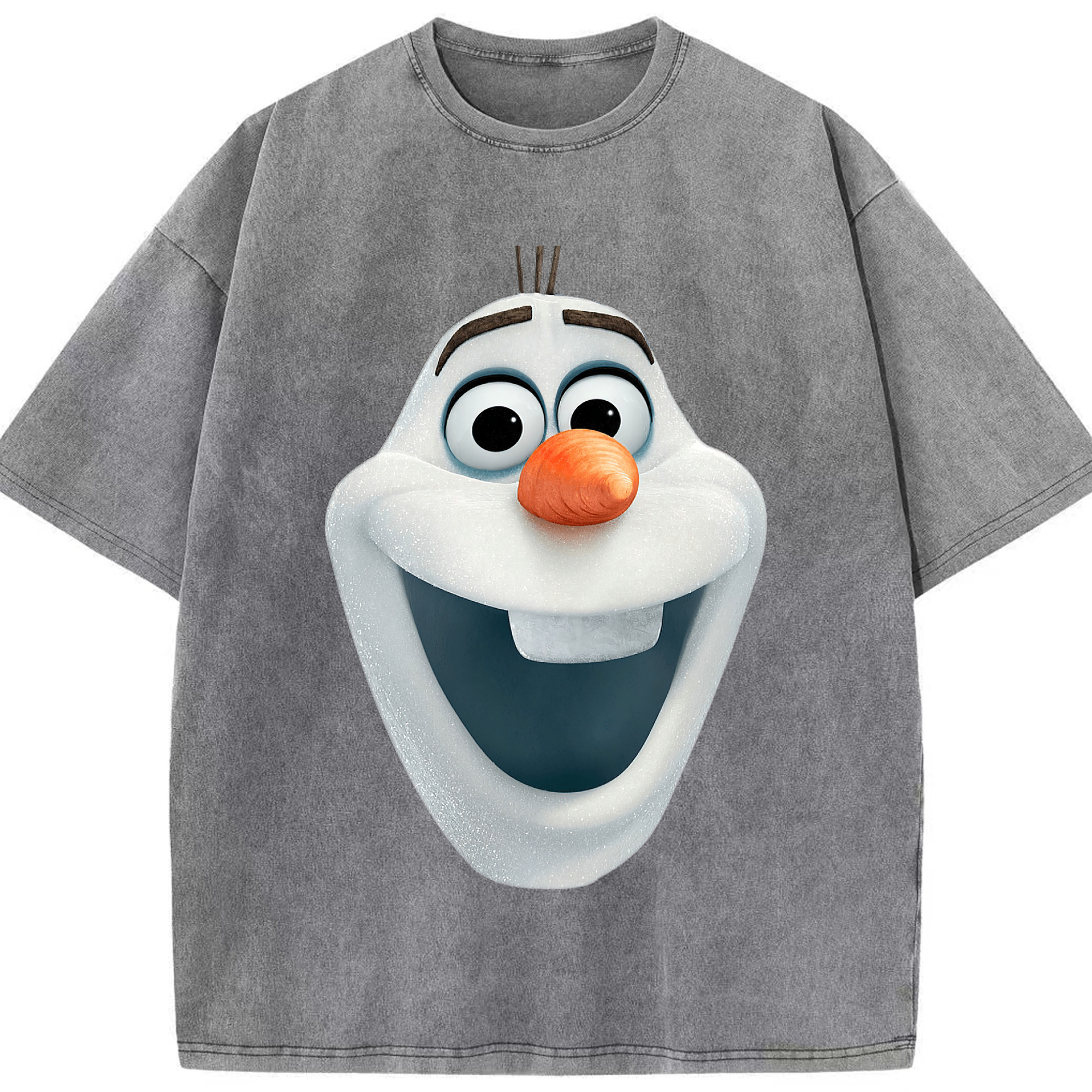 （画像用） アナと雪の女王 アンナ エルサ Frozen Anna Elsa 綿100% ヴィンテージ風 半袖Tシャツ（フロントプリント）