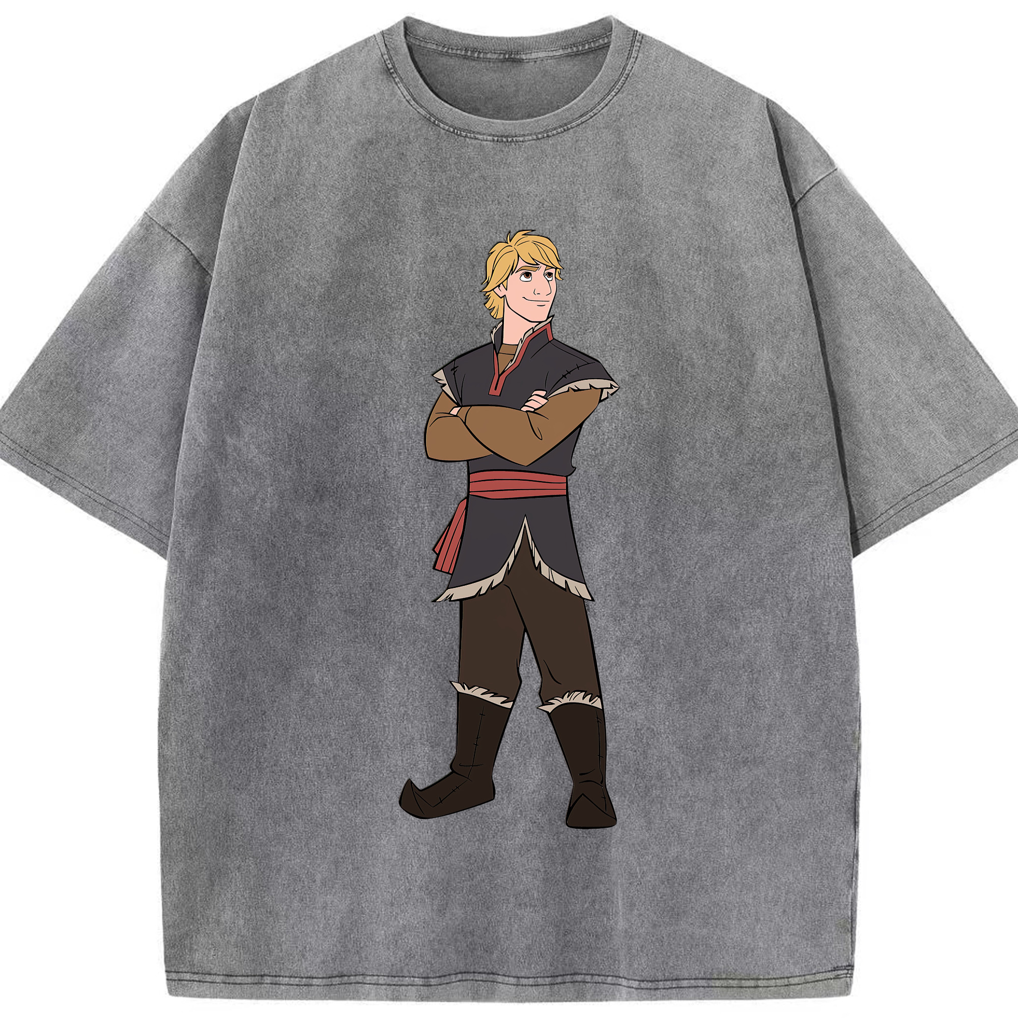 （画像用） アナと雪の女王 アンナ エルサ Frozen Anna Elsa 綿100% ヴィンテージ風 半袖Tシャツ（フロントプリント）