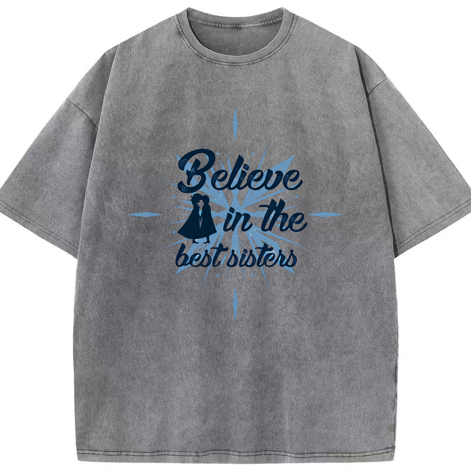 （画像用） アナと雪の女王 アンナ エルサ Frozen Anna Elsa 綿100% ヴィンテージ風 半袖Tシャツ（フロントプリント）