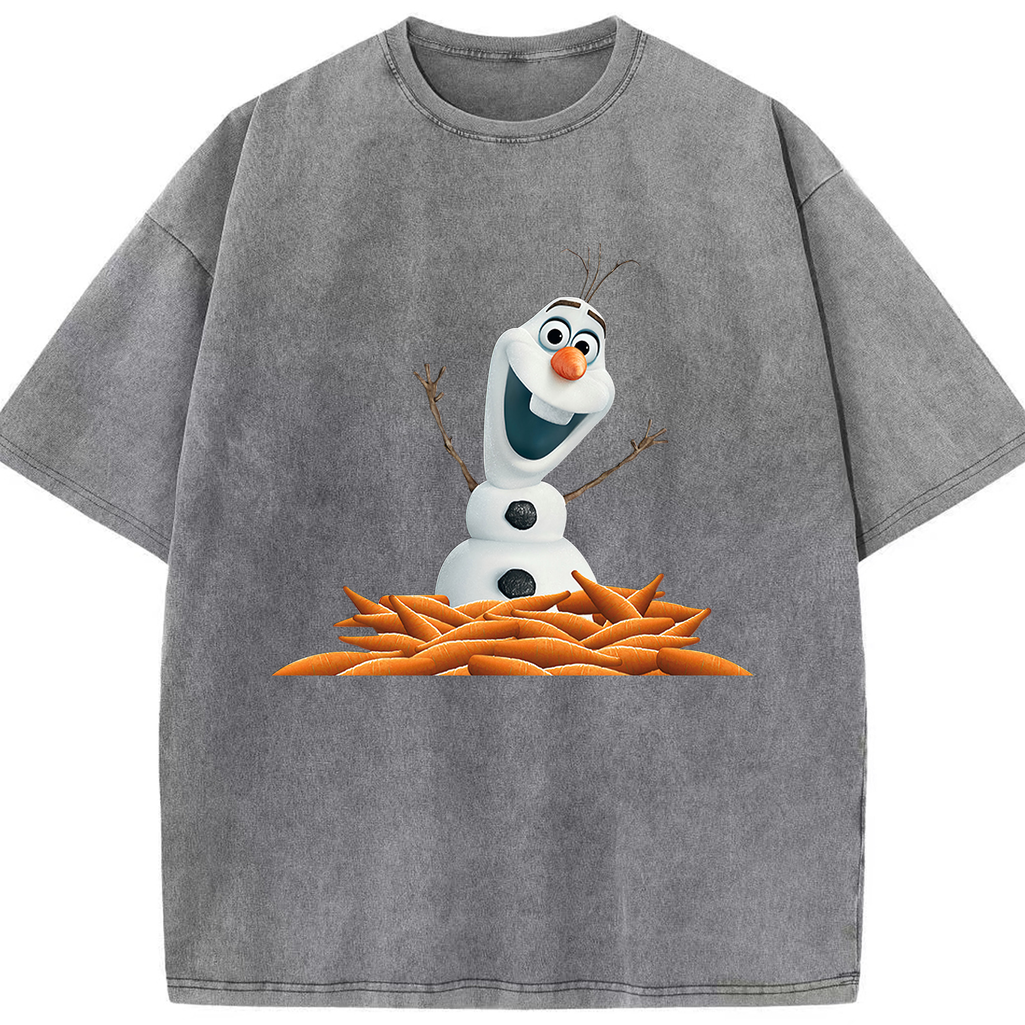 （画像用） アナと雪の女王 アンナ エルサ Frozen Anna Elsa 綿100% ヴィンテージ風 半袖Tシャツ（フロントプリント）
