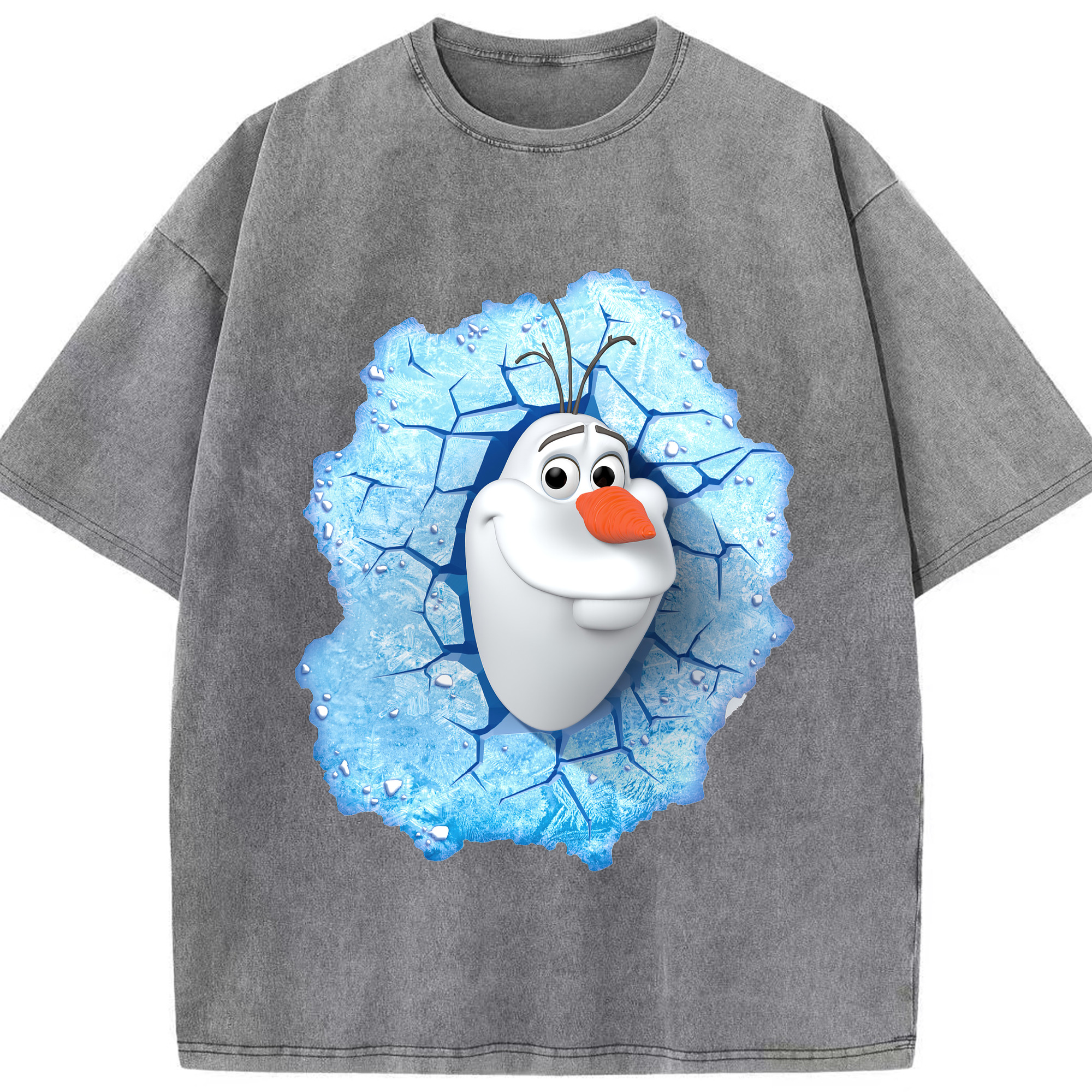 （画像用） アナと雪の女王 アンナ エルサ Frozen Anna Elsa 綿100% ヴィンテージ風 半袖Tシャツ（フロントプリント）