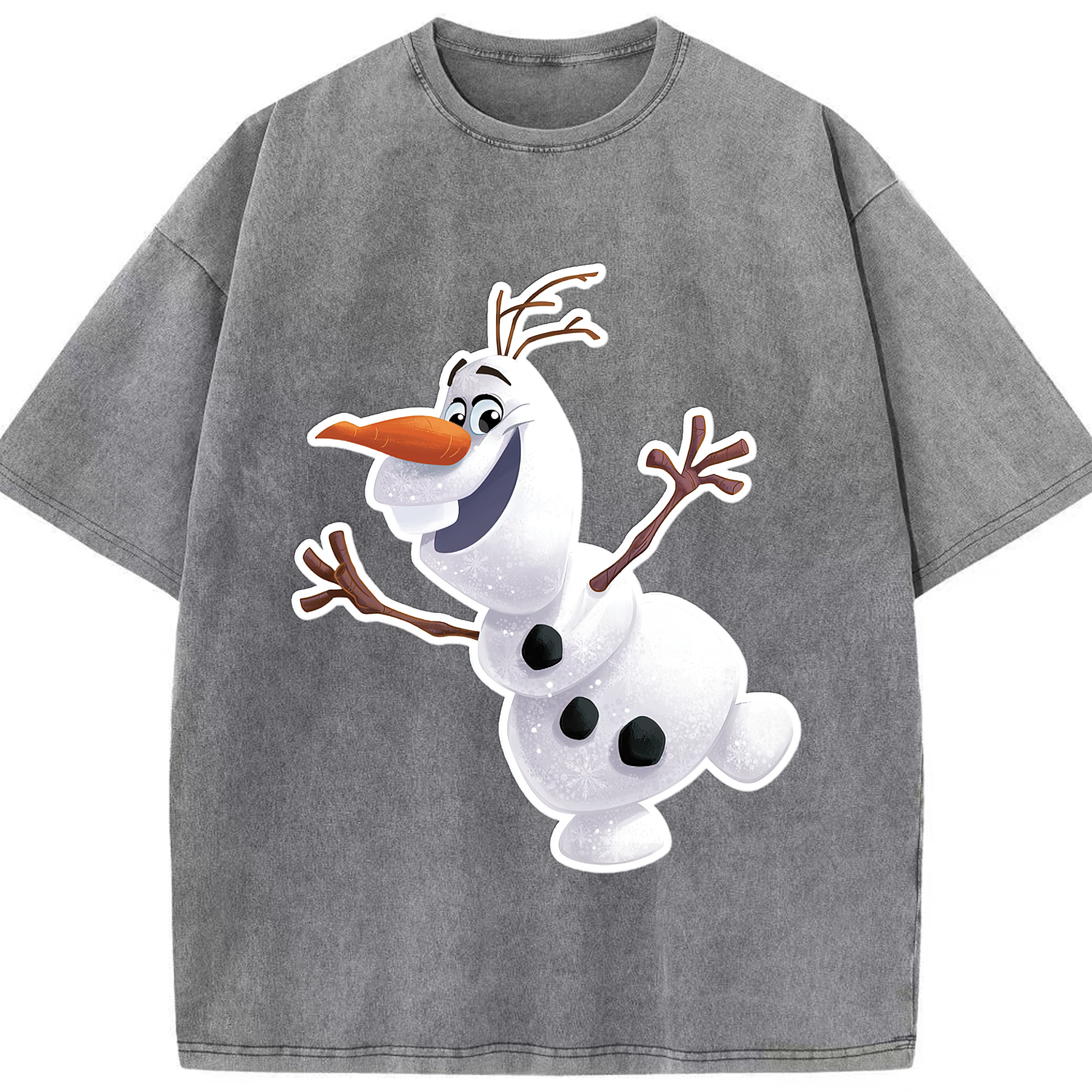 （画像用） アナと雪の女王 アンナ エルサ Frozen Anna Elsa 綿100% ヴィンテージ風 半袖Tシャツ（フロントプリント）