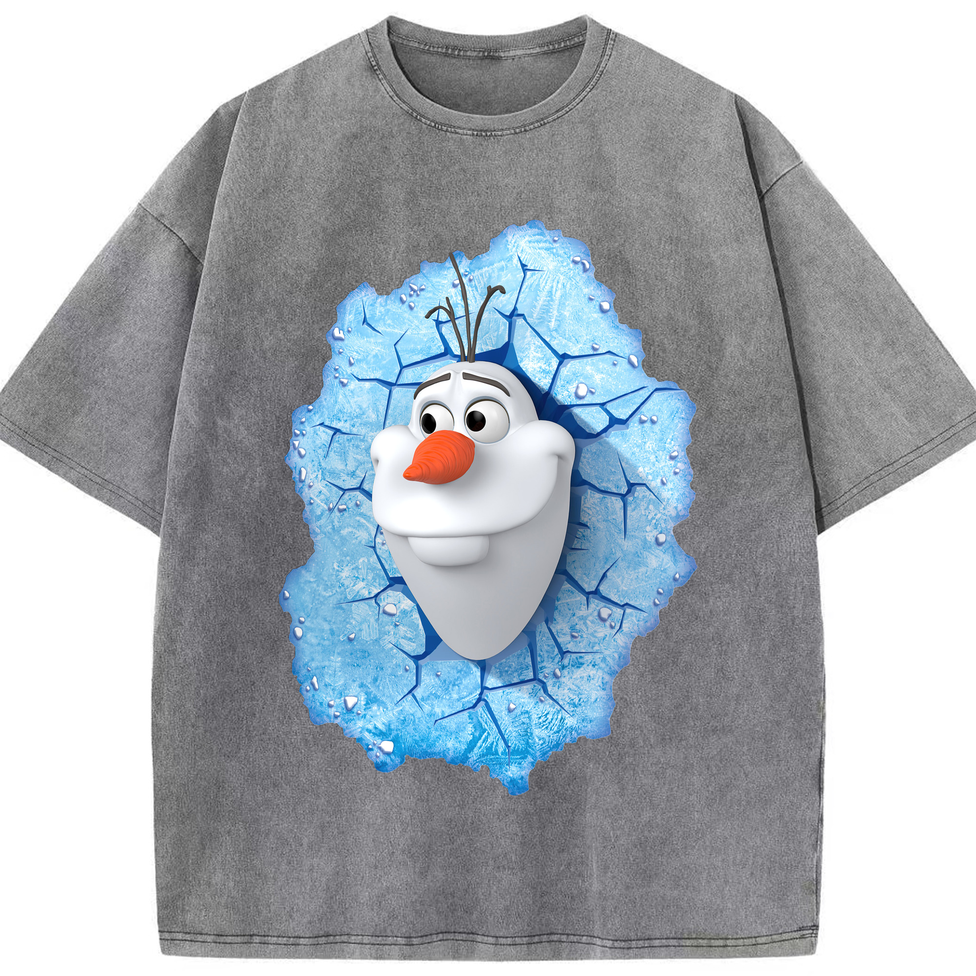 （画像用） アナと雪の女王 アンナ エルサ Frozen Anna Elsa 綿100% ヴィンテージ風 半袖Tシャツ（フロントプリント）