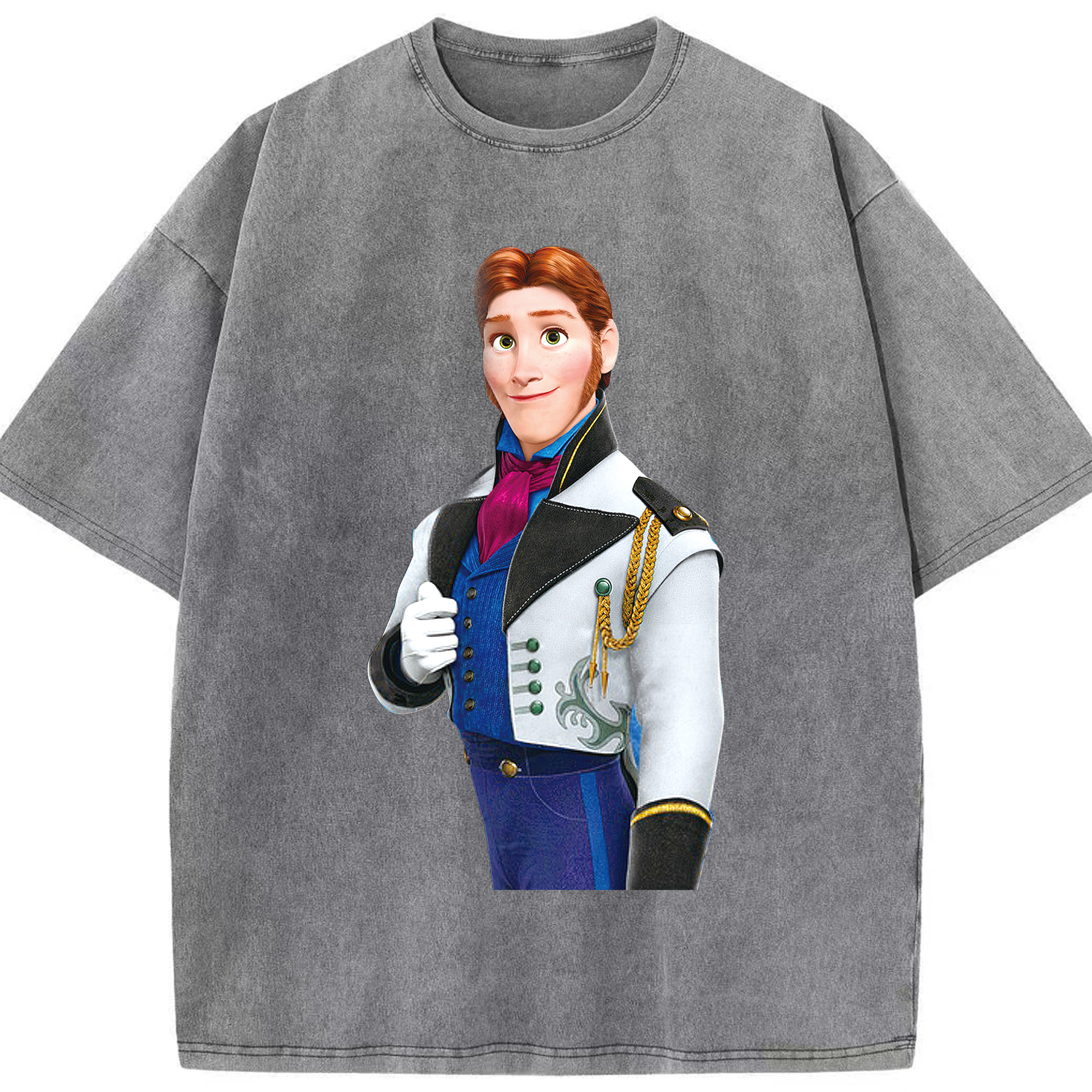 （画像用） アナと雪の女王 アンナ エルサ Frozen Anna Elsa 綿100% ヴィンテージ風 半袖Tシャツ（フロントプリント）