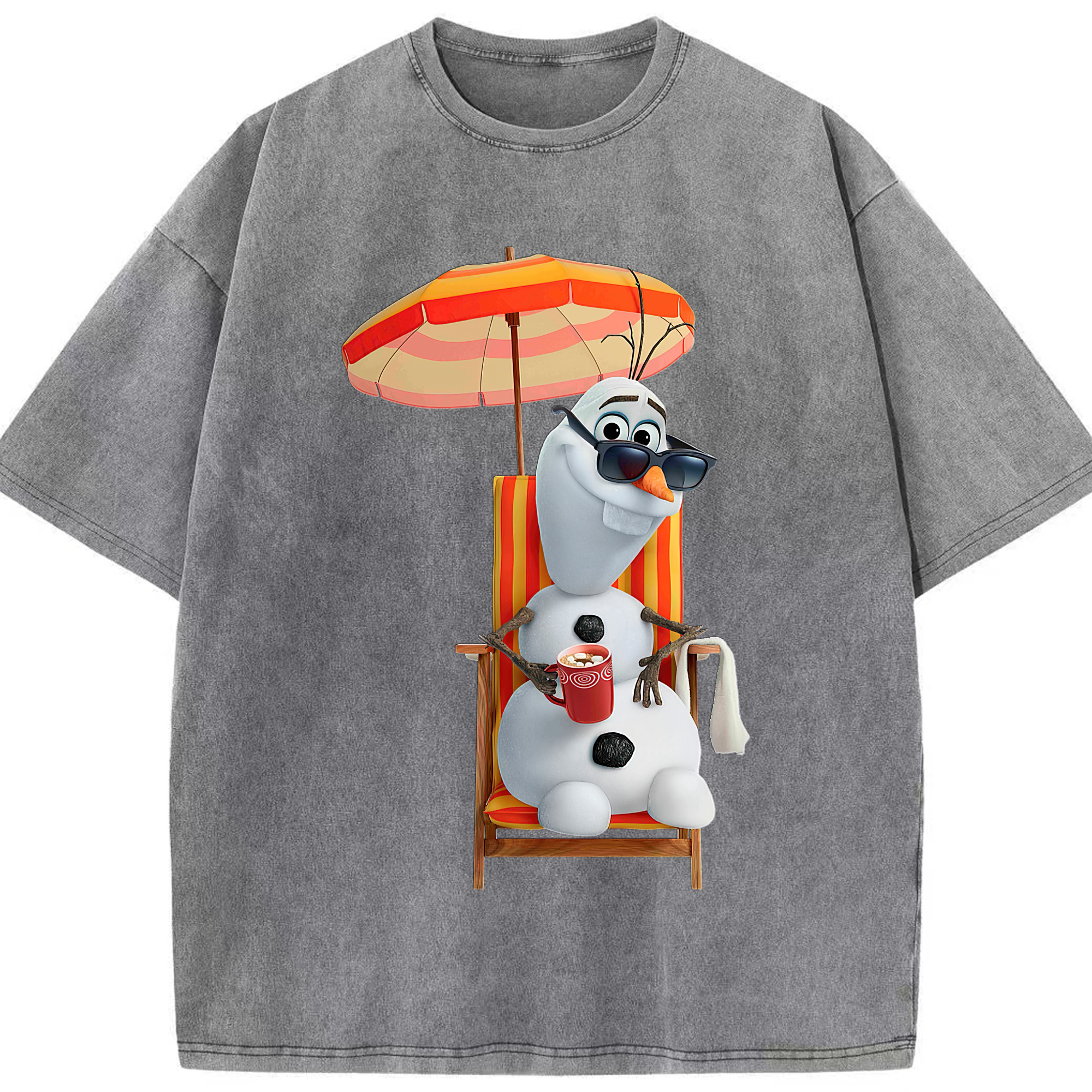 （画像用） アナと雪の女王 アンナ エルサ Frozen Anna Elsa 綿100% ヴィンテージ風 半袖Tシャツ（フロントプリント）