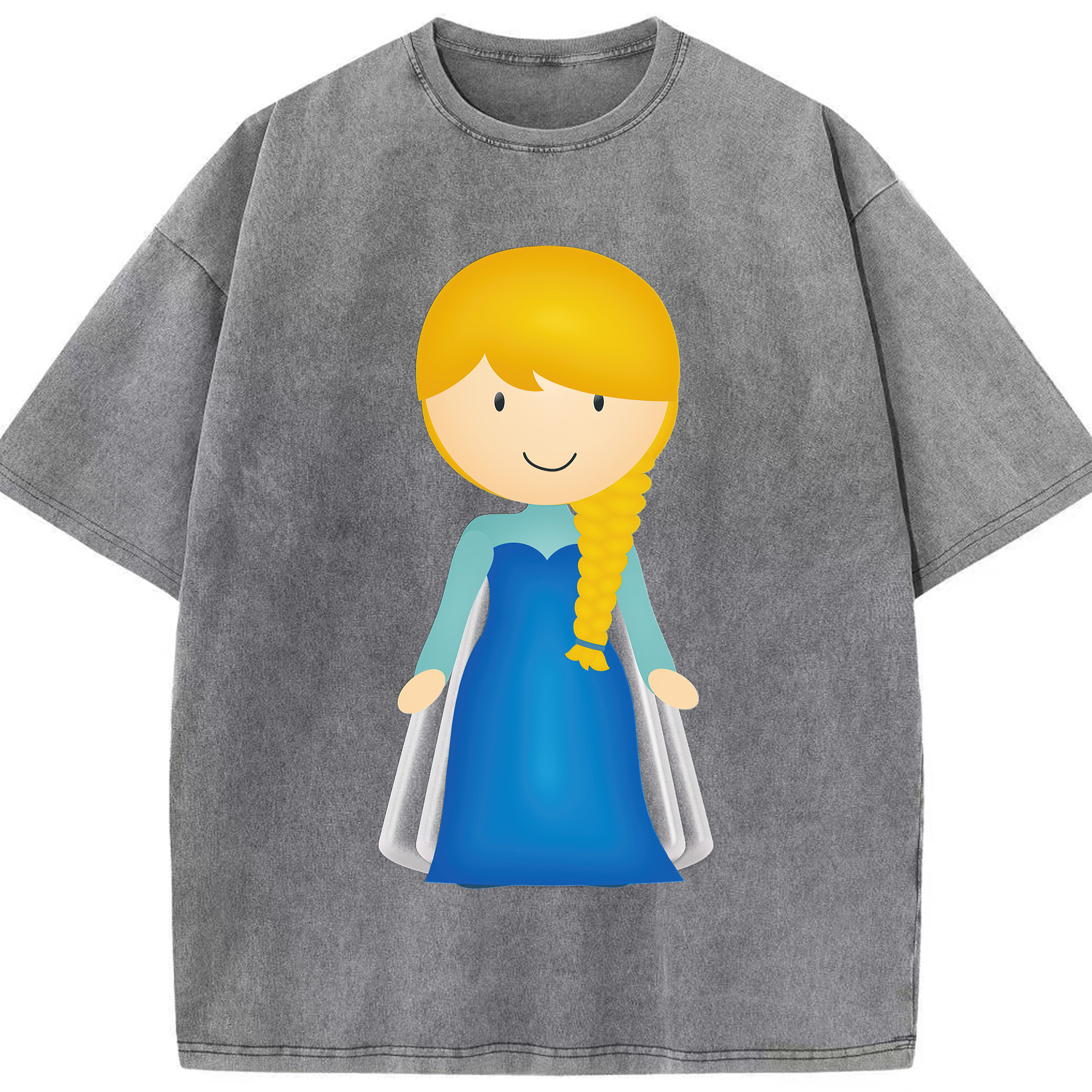 （画像用） アナと雪の女王 アンナ エルサ Frozen Anna Elsa 綿100% ヴィンテージ風 半袖Tシャツ（フロントプリント）