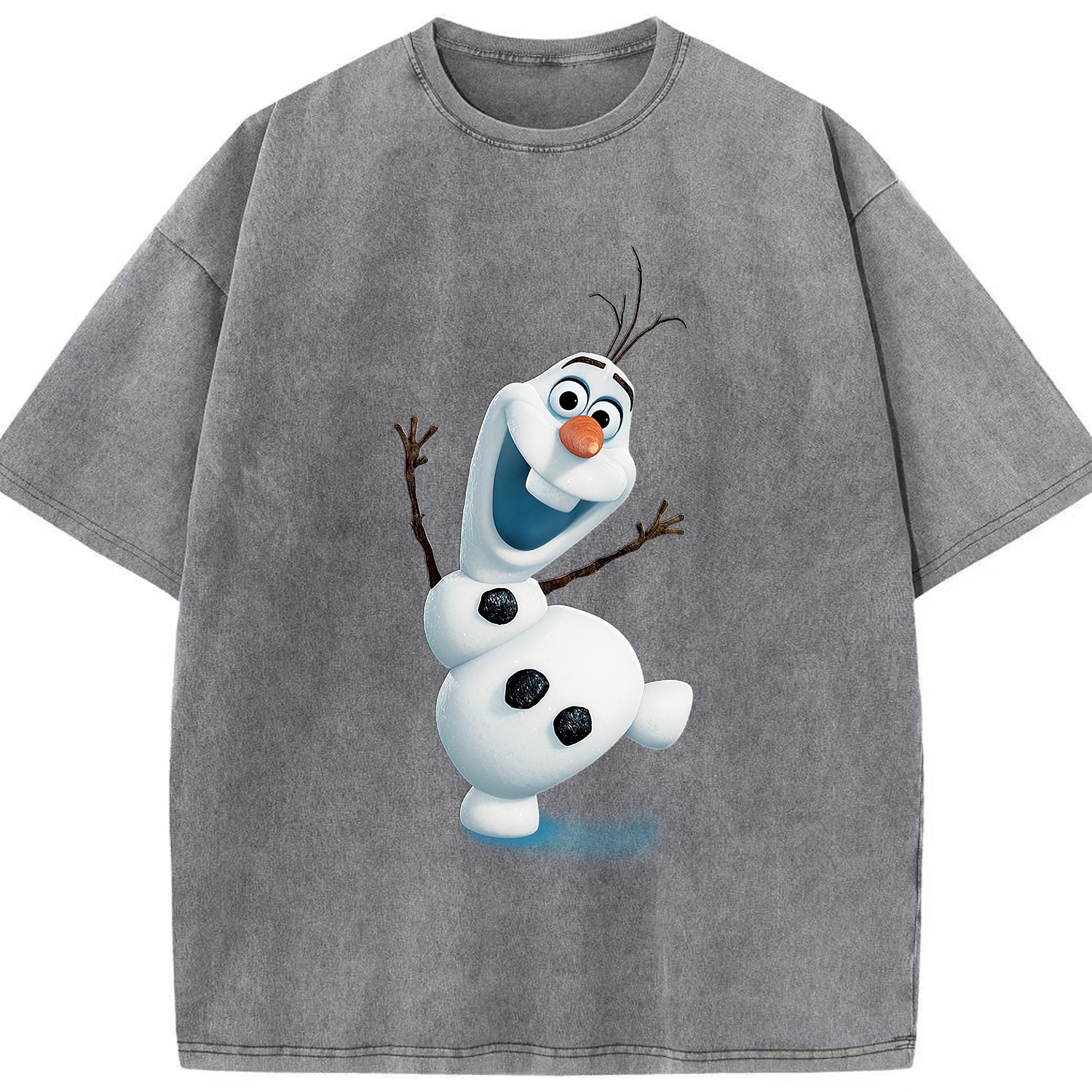 （画像用） アナと雪の女王 アンナ エルサ Frozen Anna Elsa 綿100% ヴィンテージ風 半袖Tシャツ（フロントプリント）
